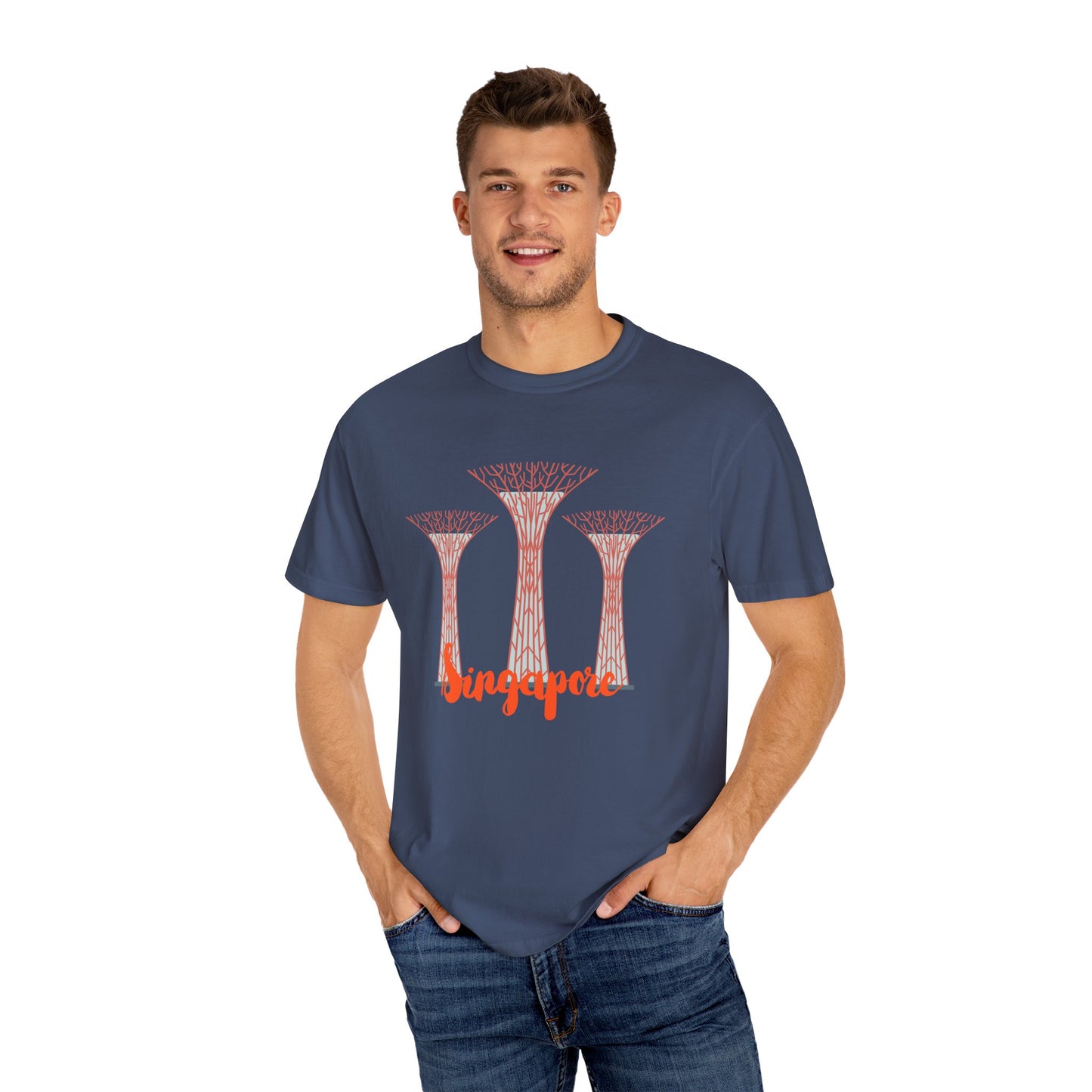 SingaporeT-Shirt - Casual Unisex Garment-Dyed Tee - 12085