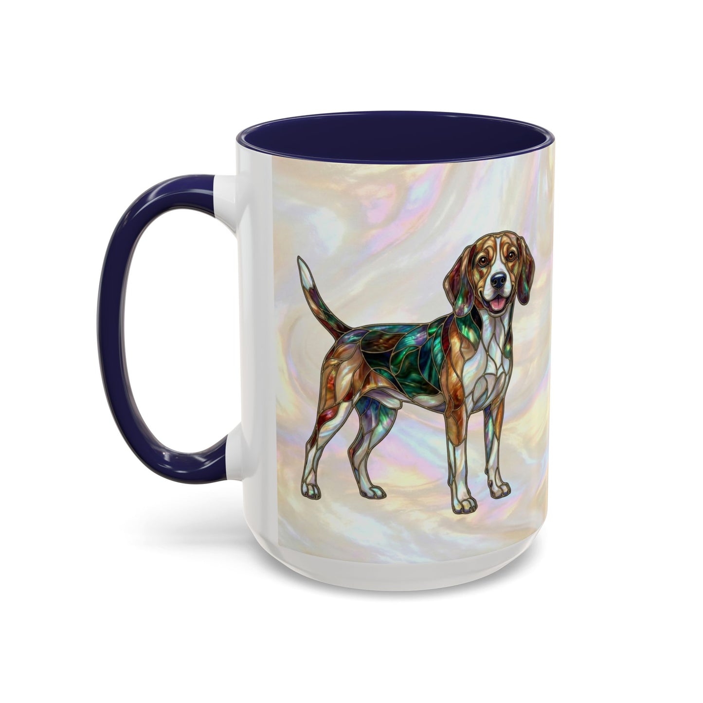 Beagle Accent Coffee Mug — Stained Glass Design (11/15oz) - 14615