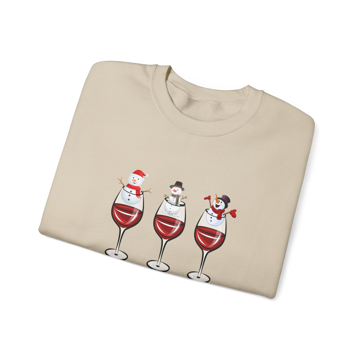 Snowman & Glass of Wine - Unisex Heavy Blend™ Crewneck Sweatshirt - 10013