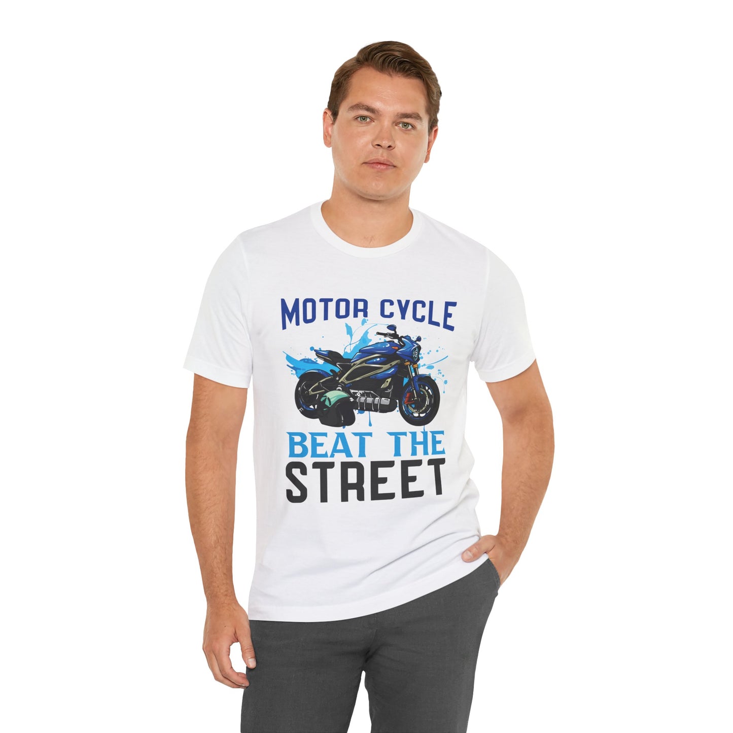 Motorcycle, Beat The Street - Unisex Jersey Short Sleeve Tee - 13596