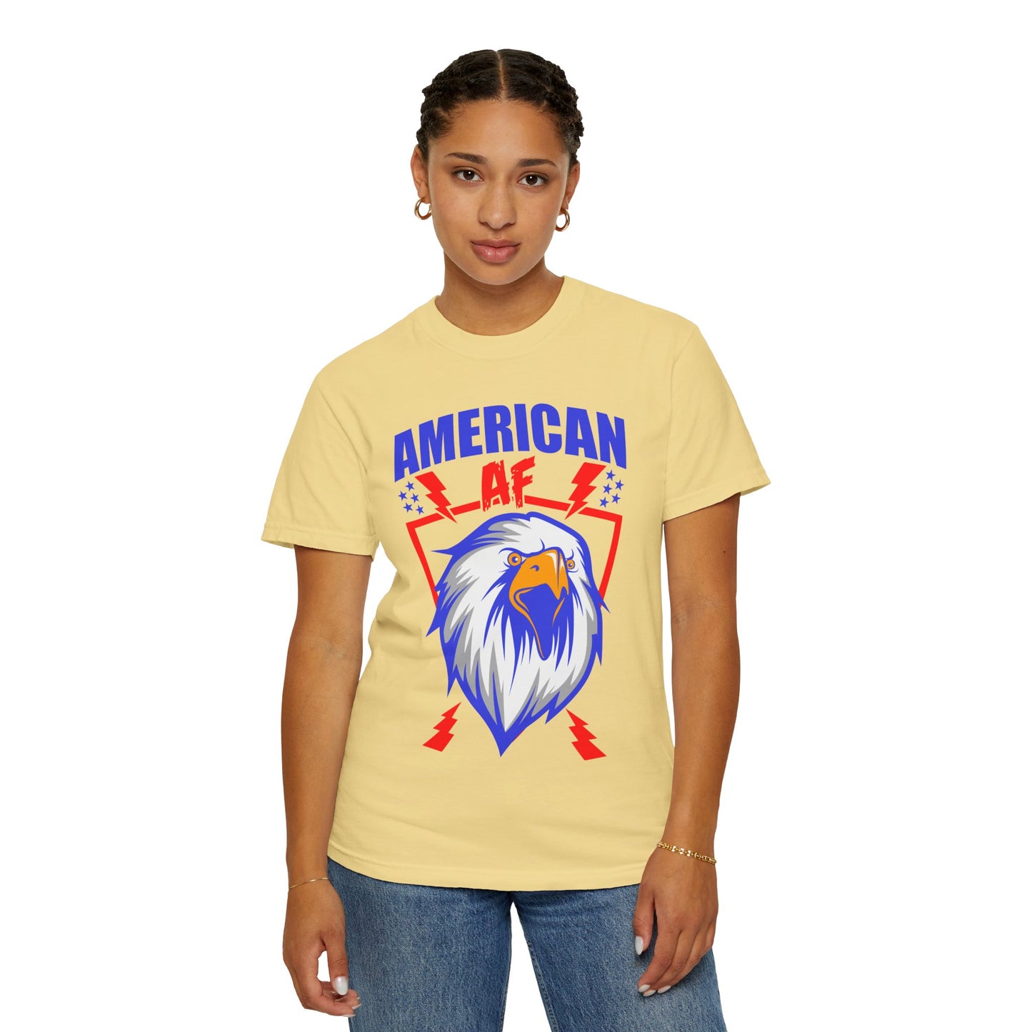 Patriotic Eagle T-Shirt, American AF Graphic Tee, Unisex Tee, 4th of July Shirt, Casual Wear, Gift for Patriots, Summer Style - 13731