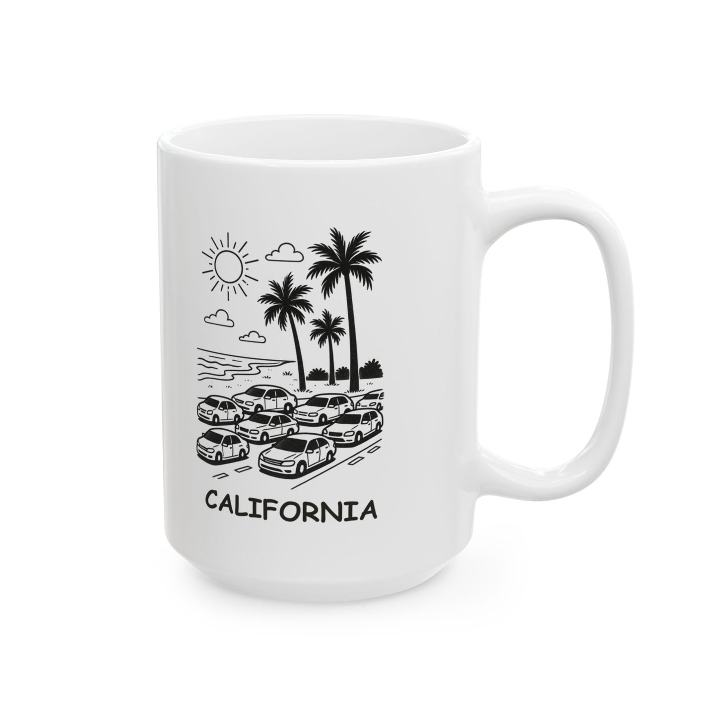 "Sun, sand, and the occasional traffic jam." Ceramic Mug – 12709