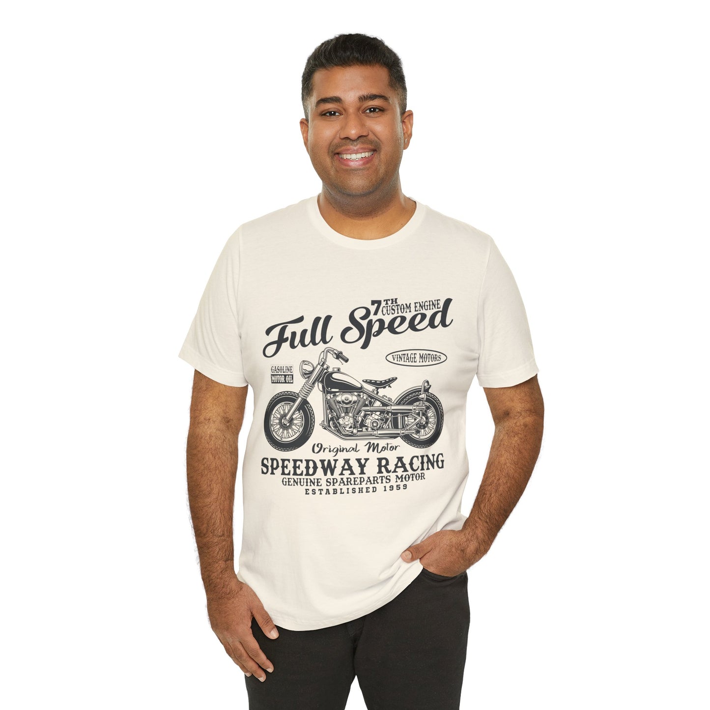 Full Speed, Vintage Motors - Unisex Jersey Short Sleeve Tee - 13297