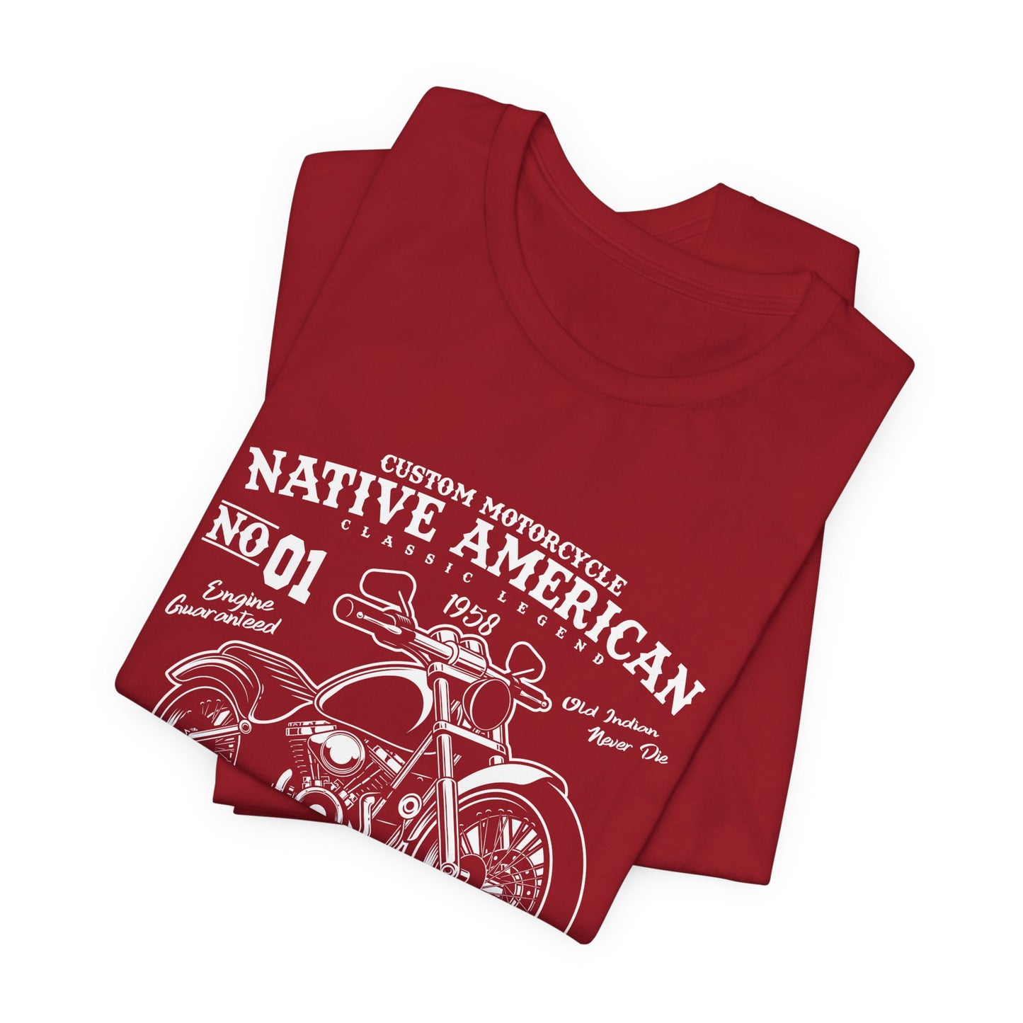 Custom Motorcycle, Native American - Unisex Jersey Short Sleeve Tee