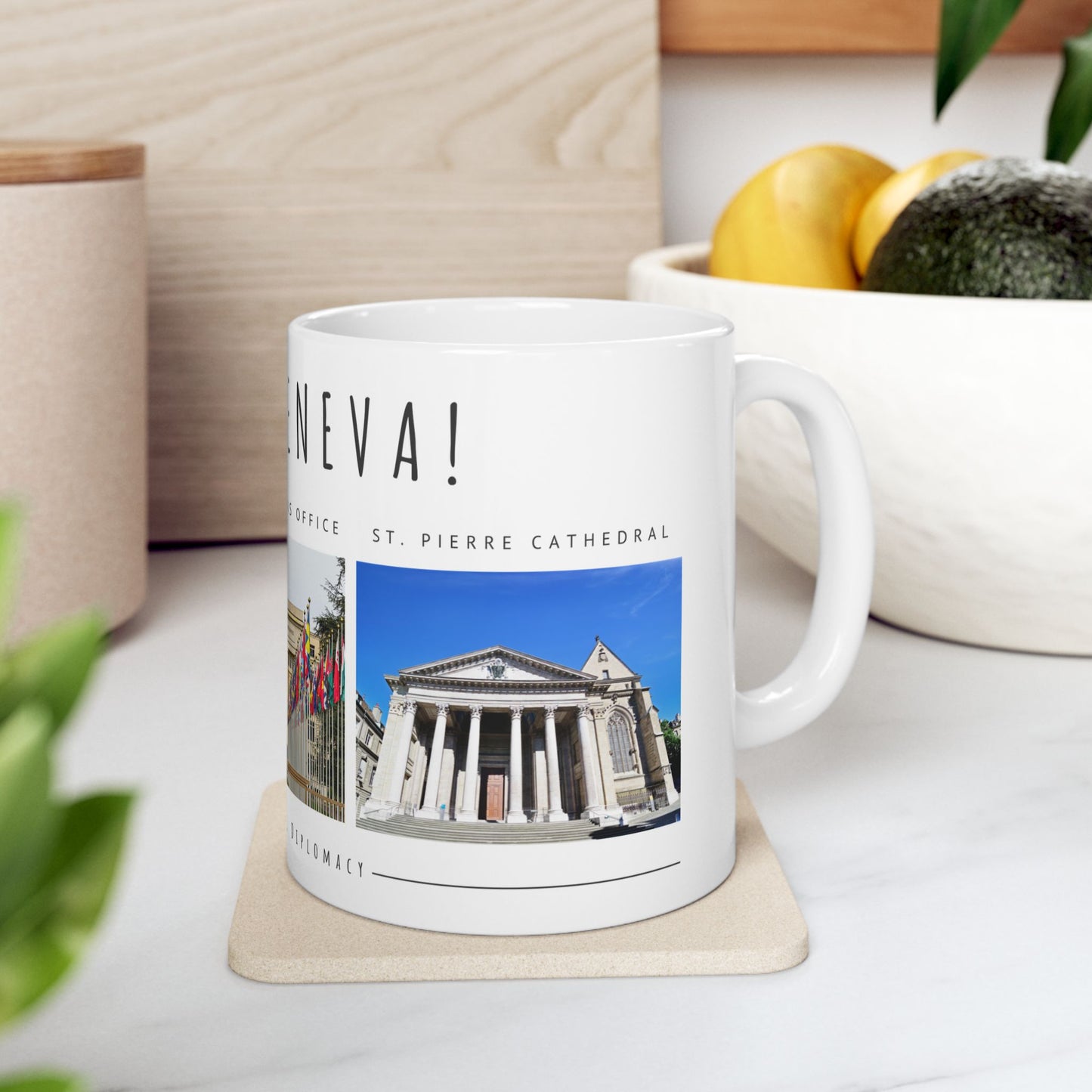 Hello, Geneva! Ceramic Coffee Mug - 11oz & 15oz - Travel Souvenir Gift - 12168