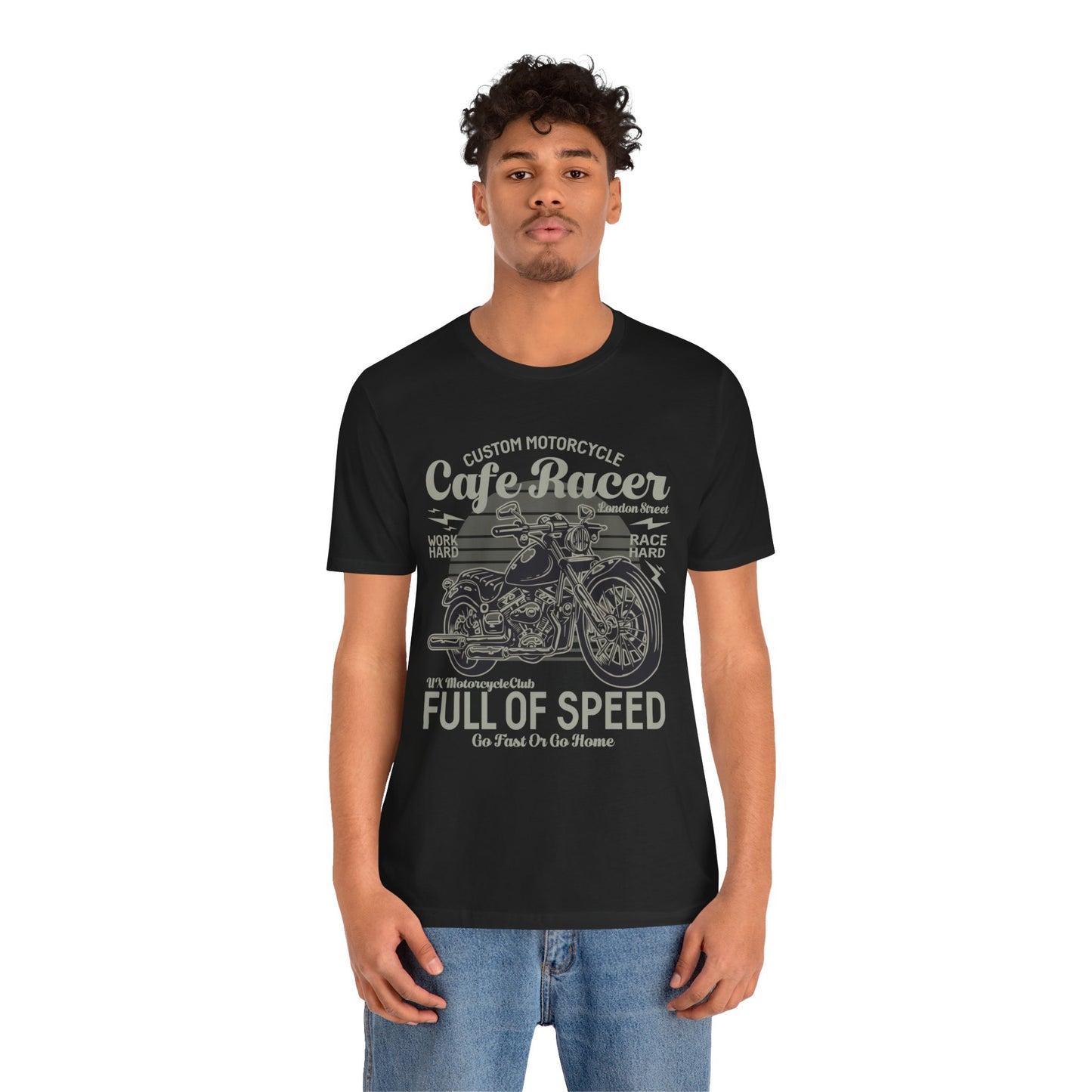 Custom Motorcycle, Cafe Racer - Unisex Jersey Short Sleeve Tee