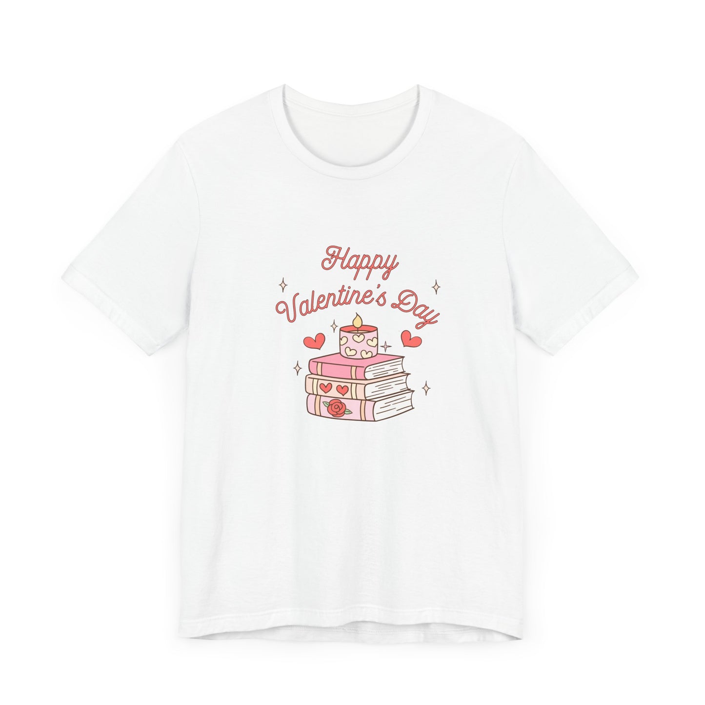 Books, Happy Valentine's Day - Unisex Jersey Short Sleeve Tee - 11572