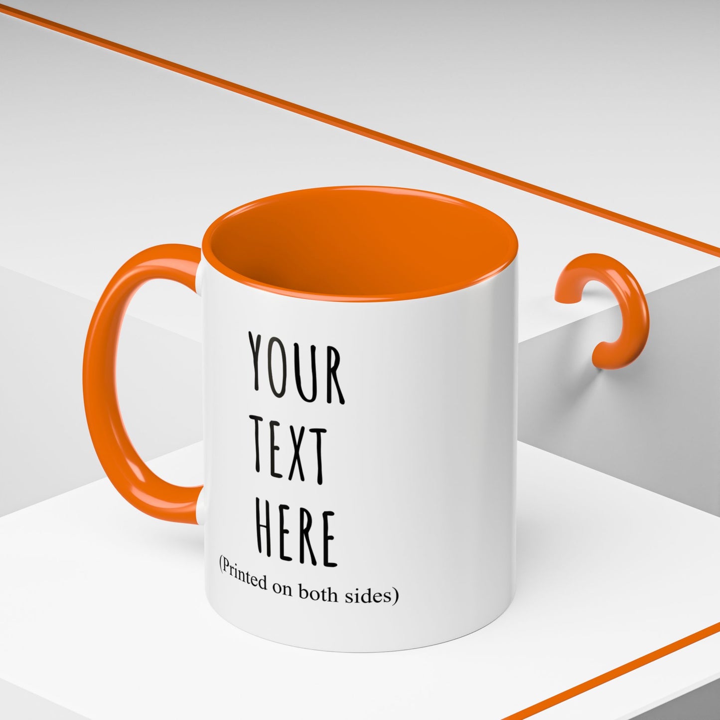 Personalized Accent Coffee Mug – Custom Text Printed Both Sides (11oz & 15oz) - 14676