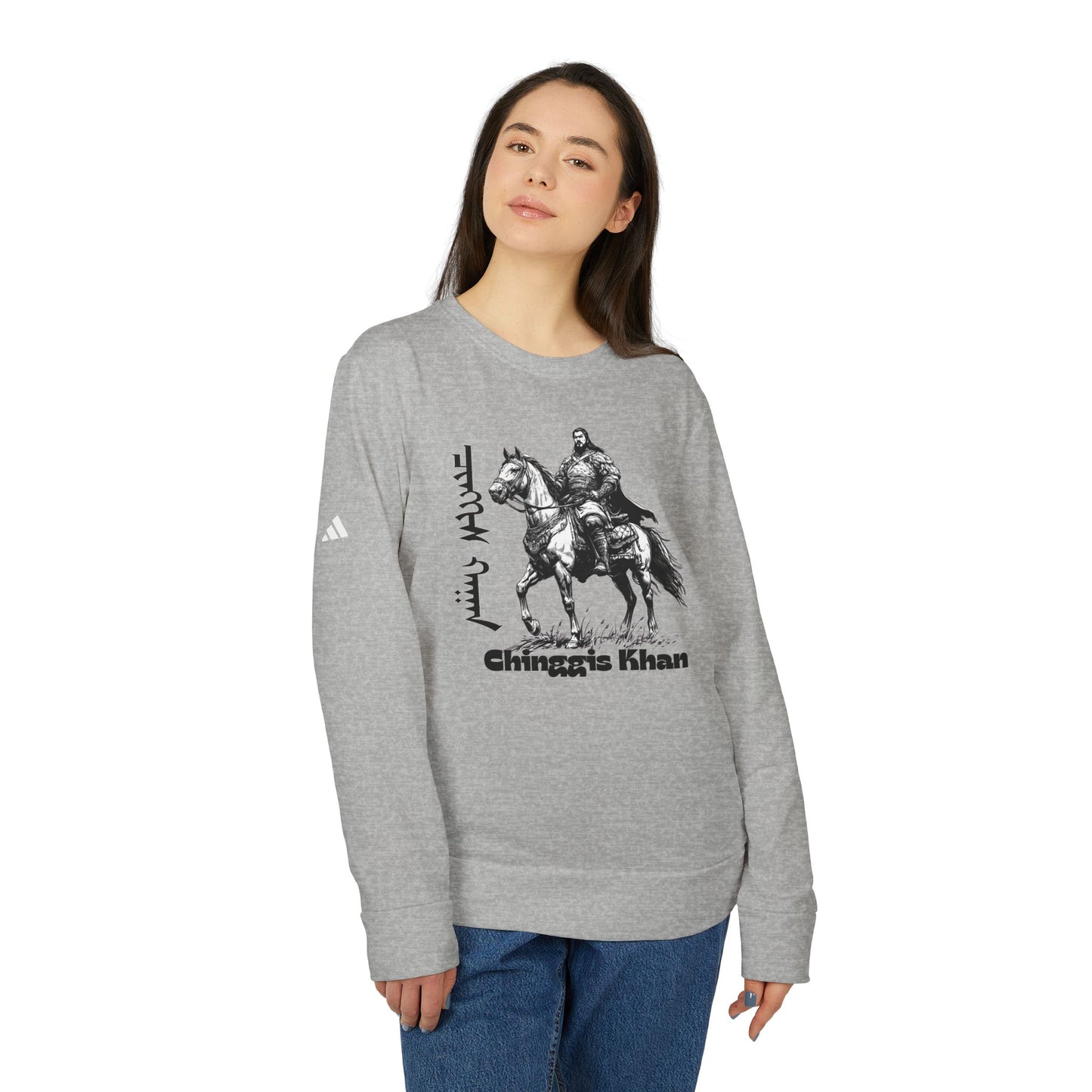 Mongolia: Chinggis Khan - Adidas Unisex Fleece Crewneck Sweatshirt