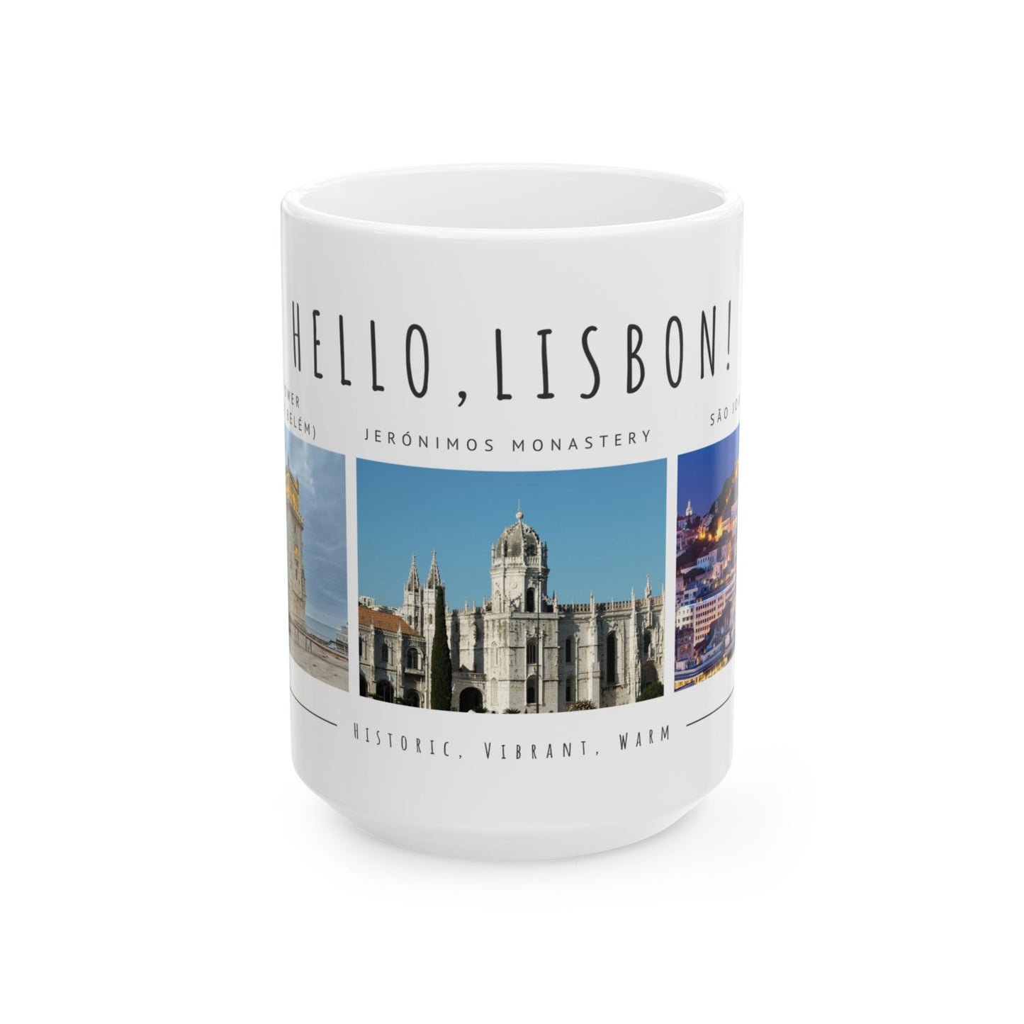 Hello Lisbon! Ceramic Mug - 11oz & 15oz, Perfect Souvenir for Travelers - 12089