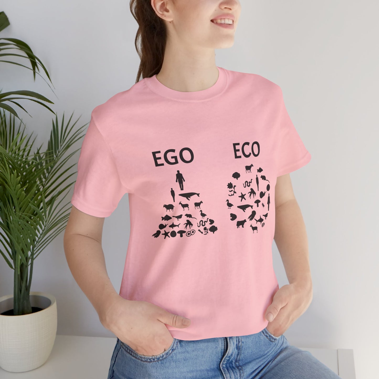 Vegan: Ego vs Eco - Unisex Jersey Short Sleeve Tee - 12368