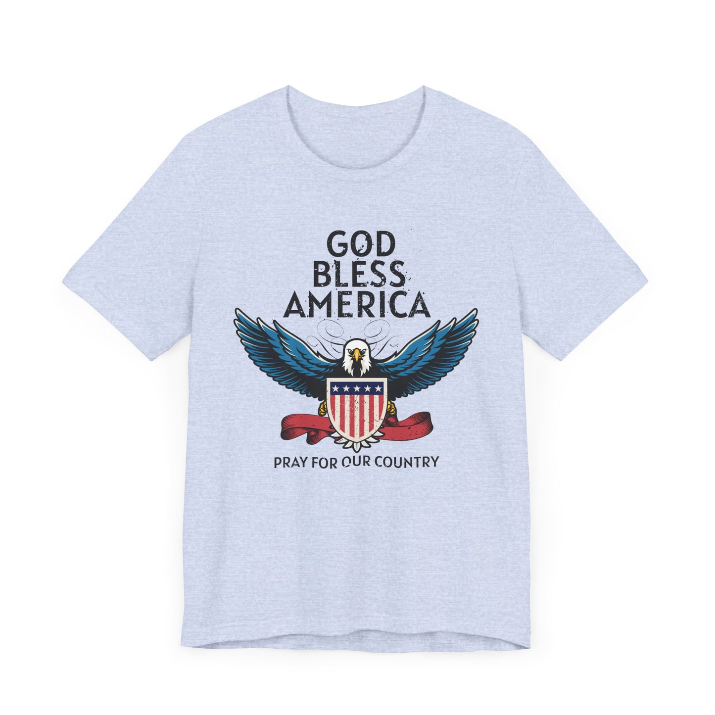 God Bless America Unisex Tee | Patriotic Shirt, American Eagle Design, Casual Wear, Independence Day, Gifts for Veterans - 13786