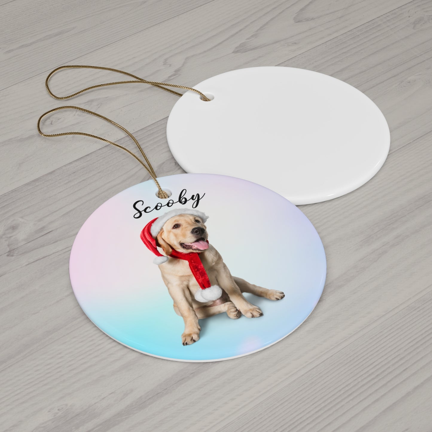 Christmas, Dogs & Cats, Customizable - Ceramic Ornament, 4 Shapes - 10039