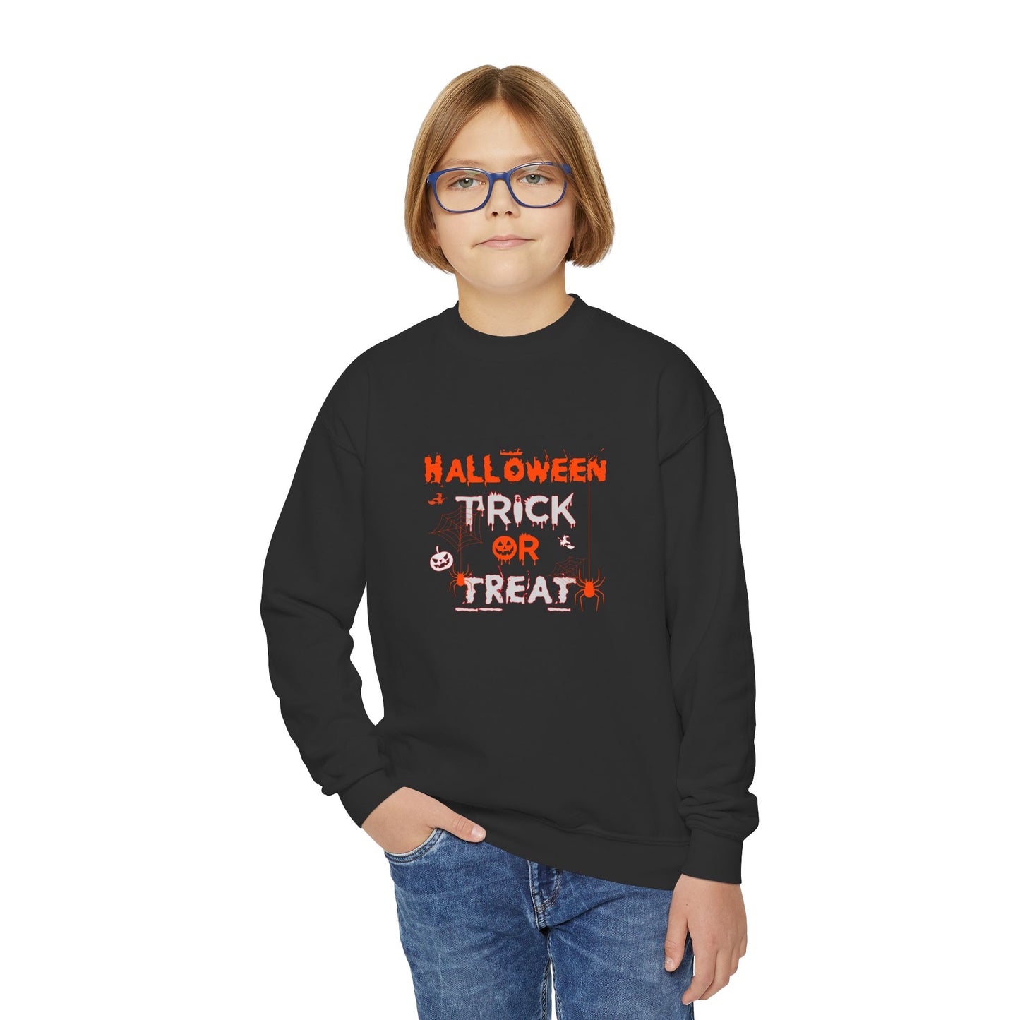 Halloween Trick Or Treat - Youth Crewneck Sweatshirt