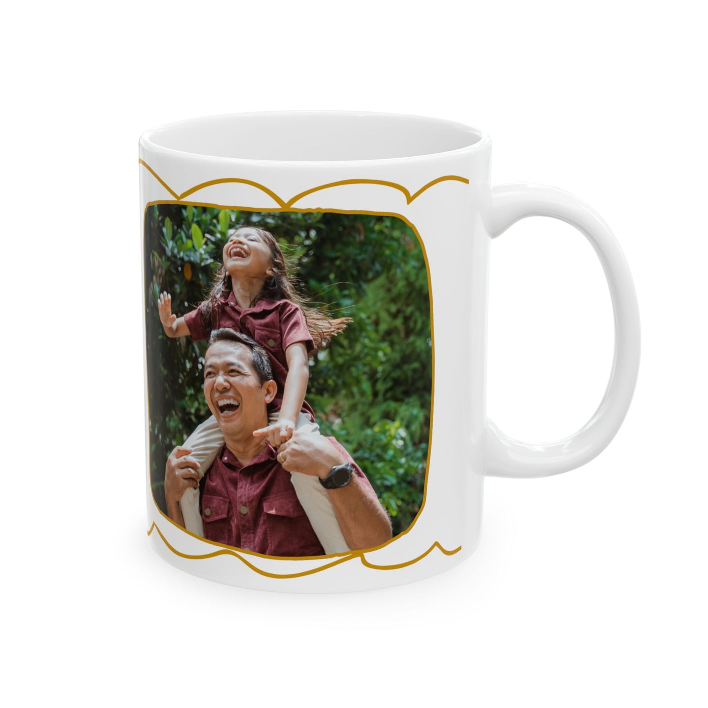 Best Dad Ever, Personalized Ceramic Mug, Fun Gift for Coffee Lovers, Custom Photo Mug - 14003