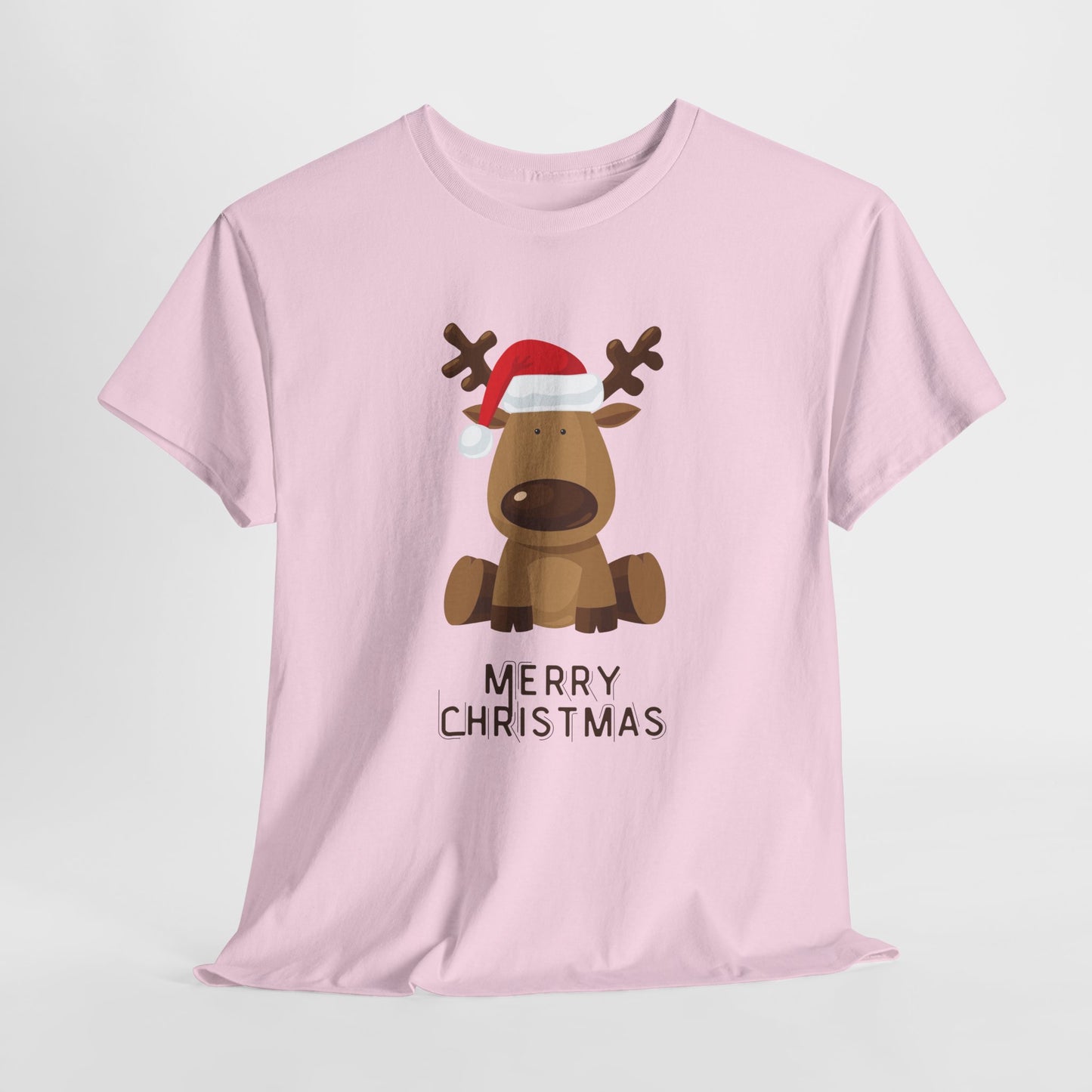 Reindeer: Merry Christmas - Unisex Heavy Cotton Tee