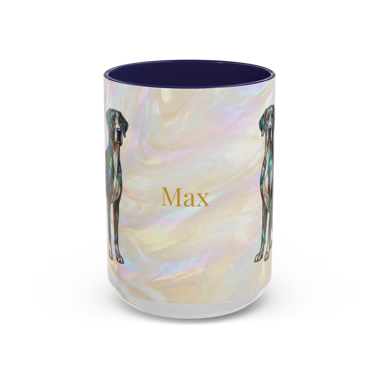 Personalized Great Dane Dog Mug — Stained Glass Design (11/15 oz) - 14550