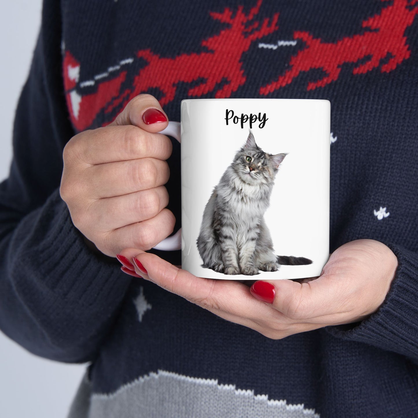 Personalised Cat Ceramic Mug - Perfect Gift for Cat Lovers, Unique Coffee Cup, Pet Owner Present, Animal Enthusiast Merchandise - 14206