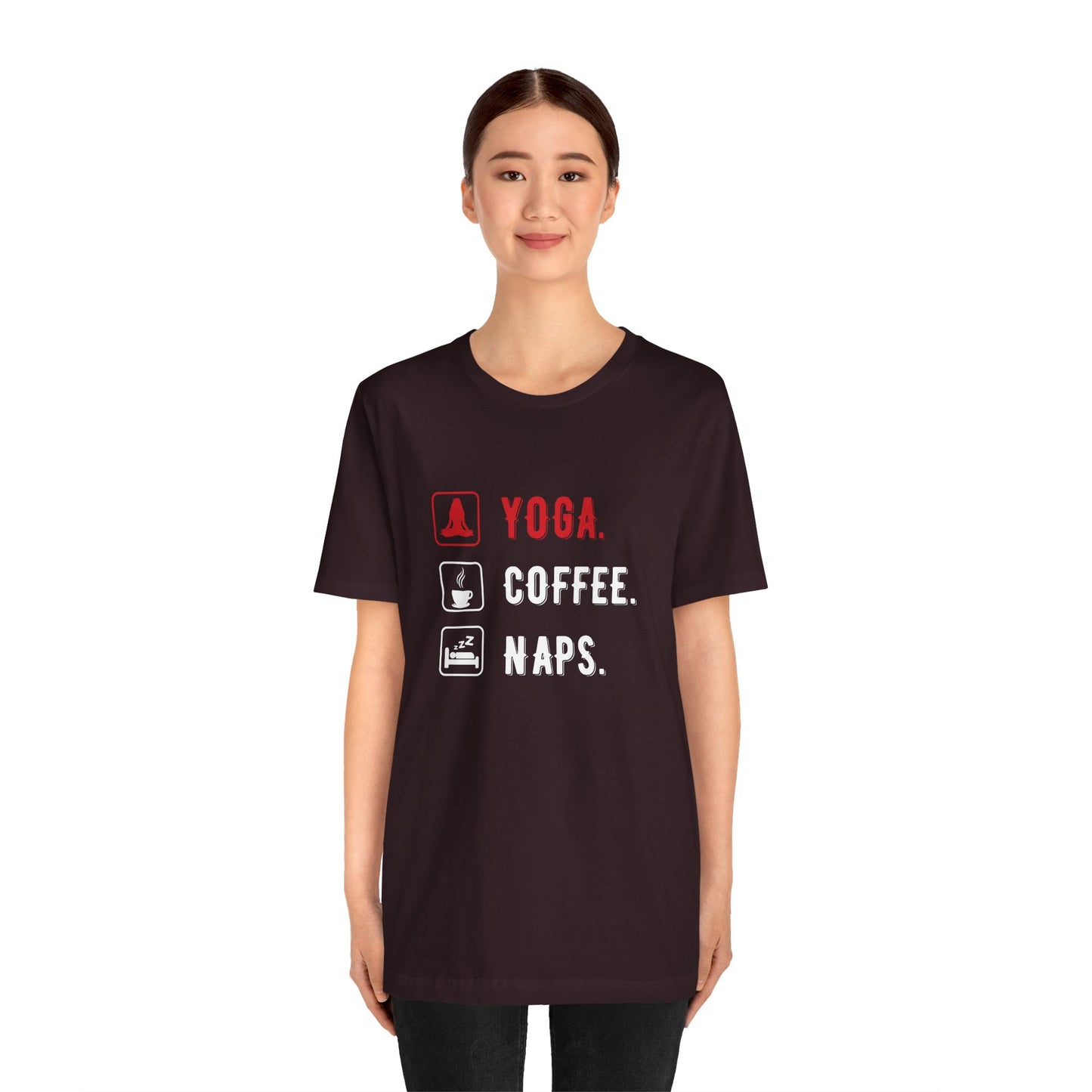 Yoga Coffee Naps - Unisex Jersey Short Sleeve Tee - 12159