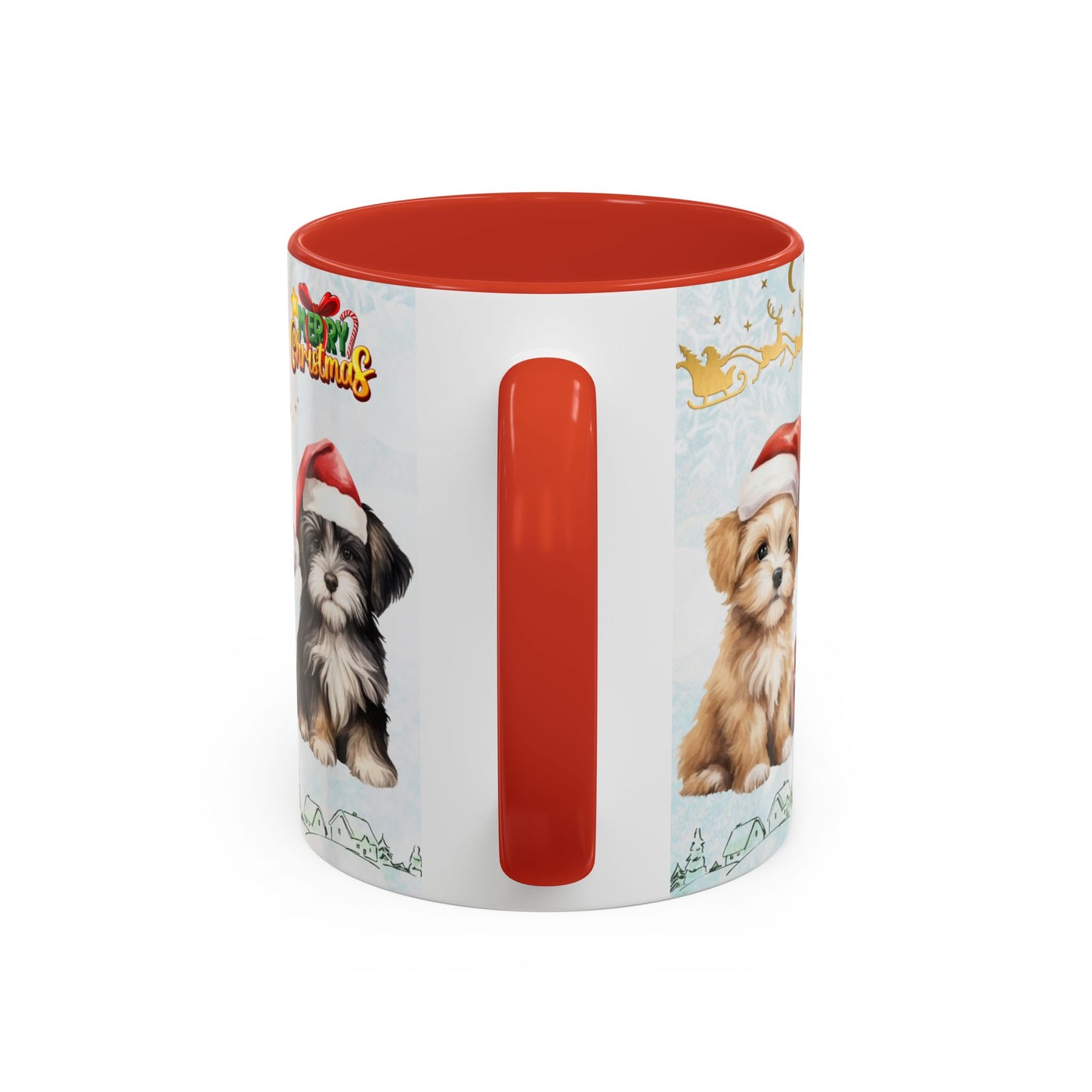 Merry Christmas, Puppies - Accent Coffee Mug (11, 15oz)