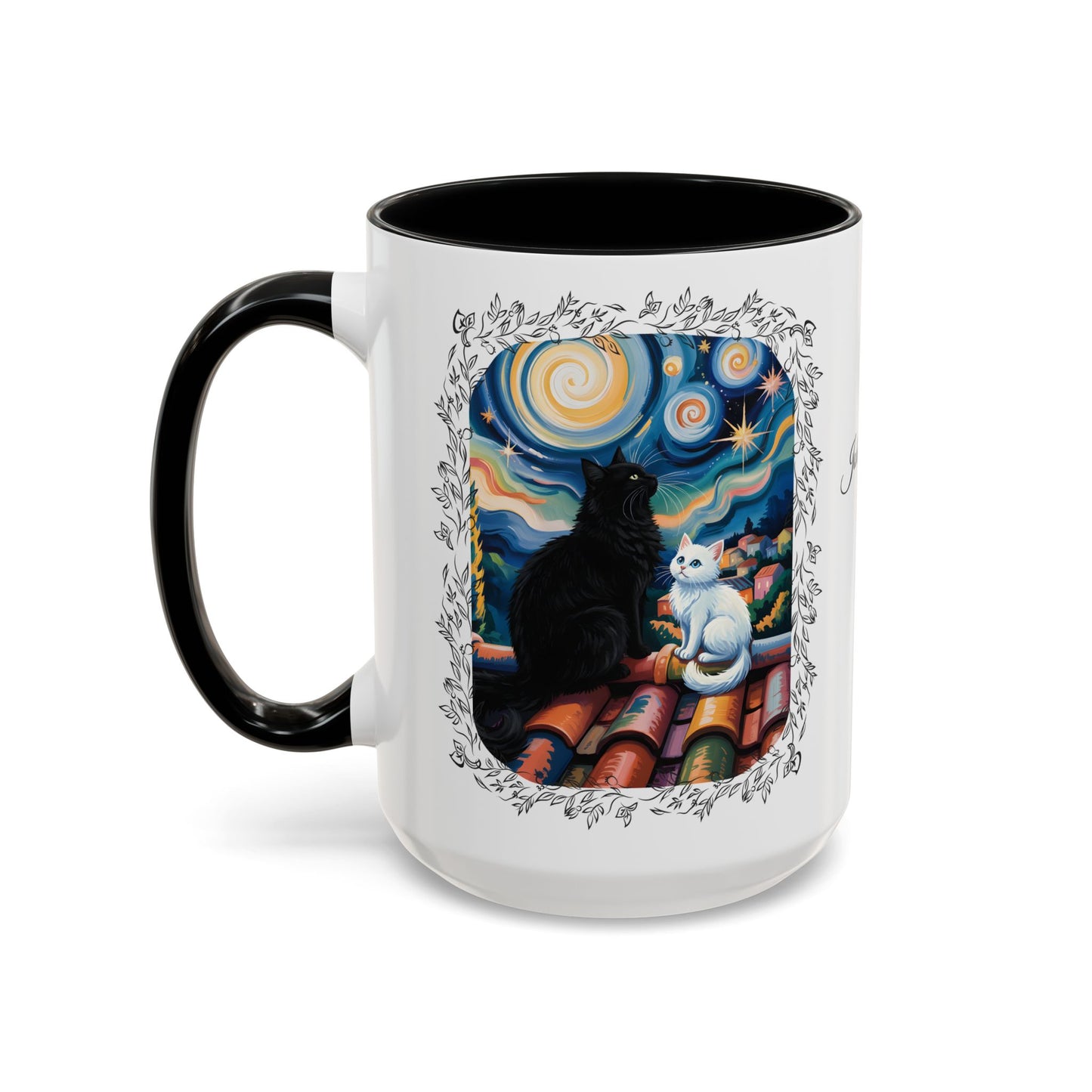 Starry Night Cats Coffee Mug – Van Gogh Inspired Cat Art | Cat Lovers Gift (11oz / 15oz) - 14758