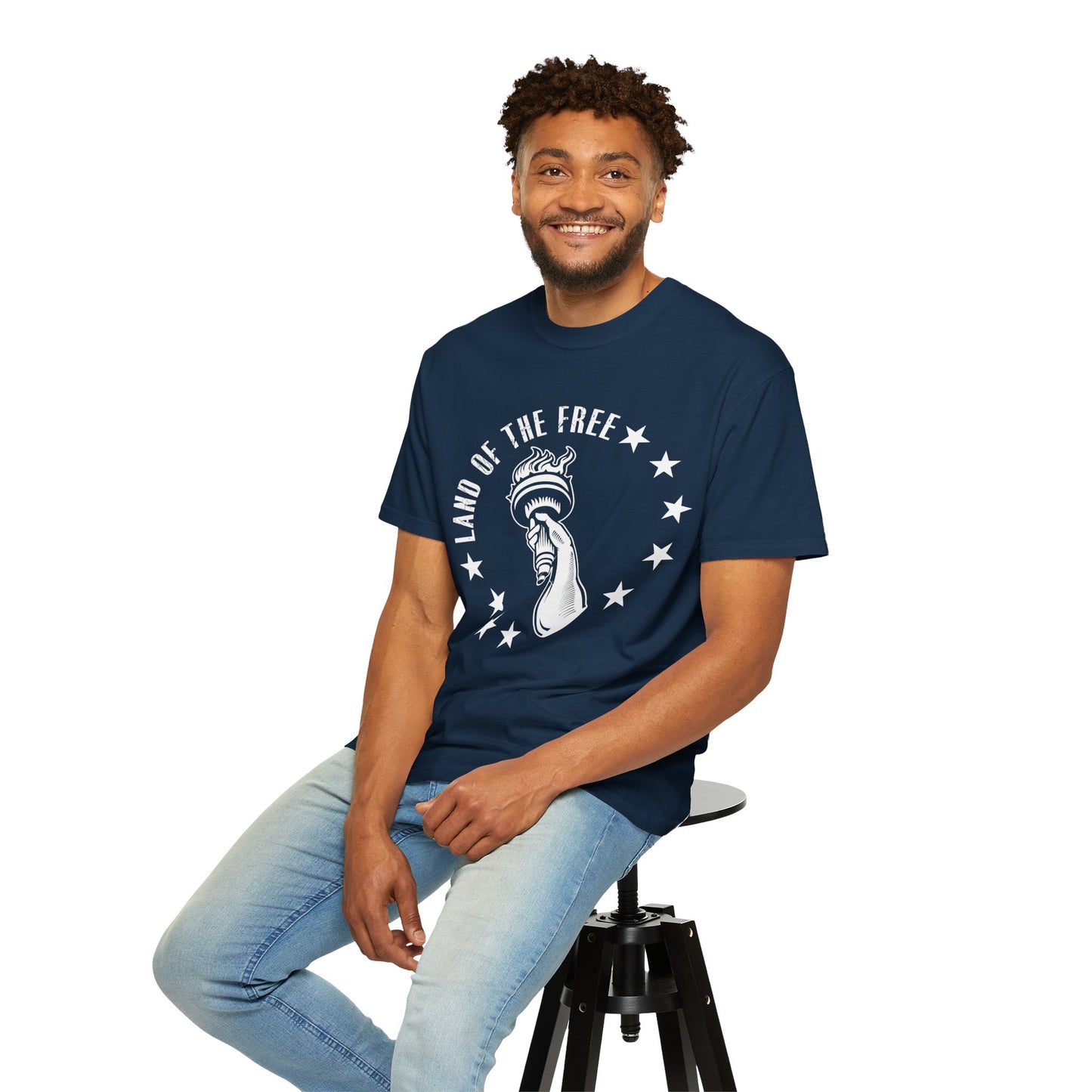 Land Of the Free Graphic T-Shirt, Casual Wear for Independence Day, Gift for Freedom Lovers, Unisex Tee for Everyday Style, Comfort and Style - 13640