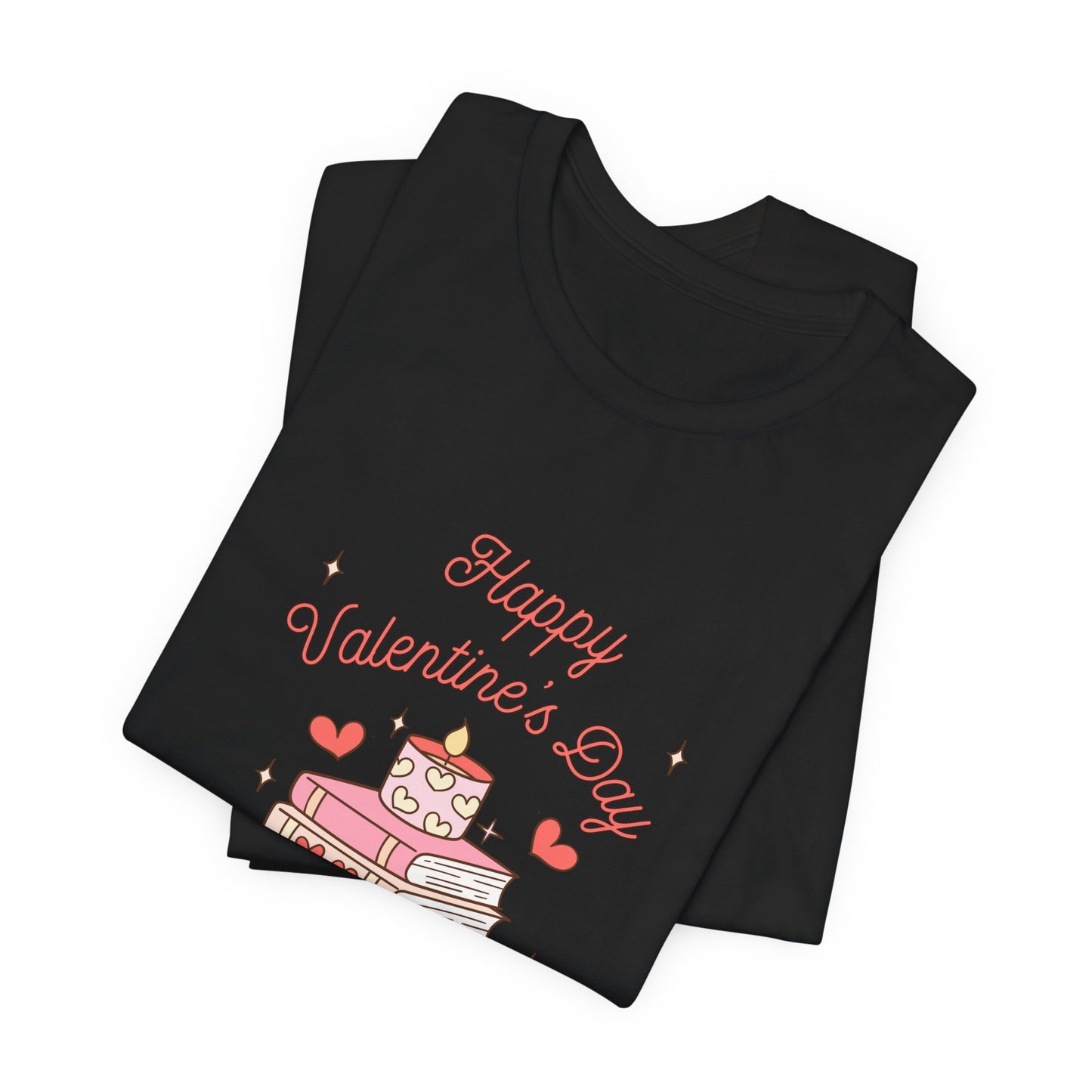 Books, Happy Valentine's Day - Unisex Jersey Short Sleeve Tee - 11572