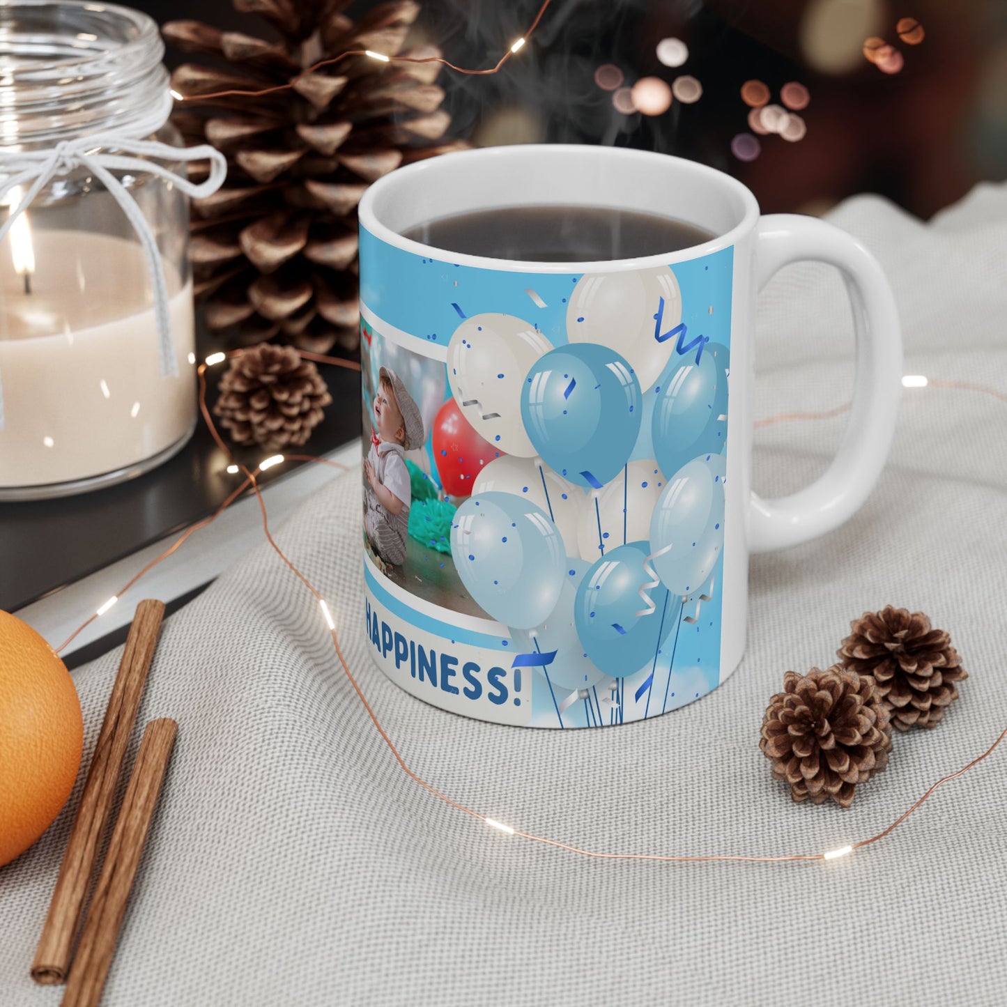 The First Year of Happiness Custom Photo Mug -  13972
