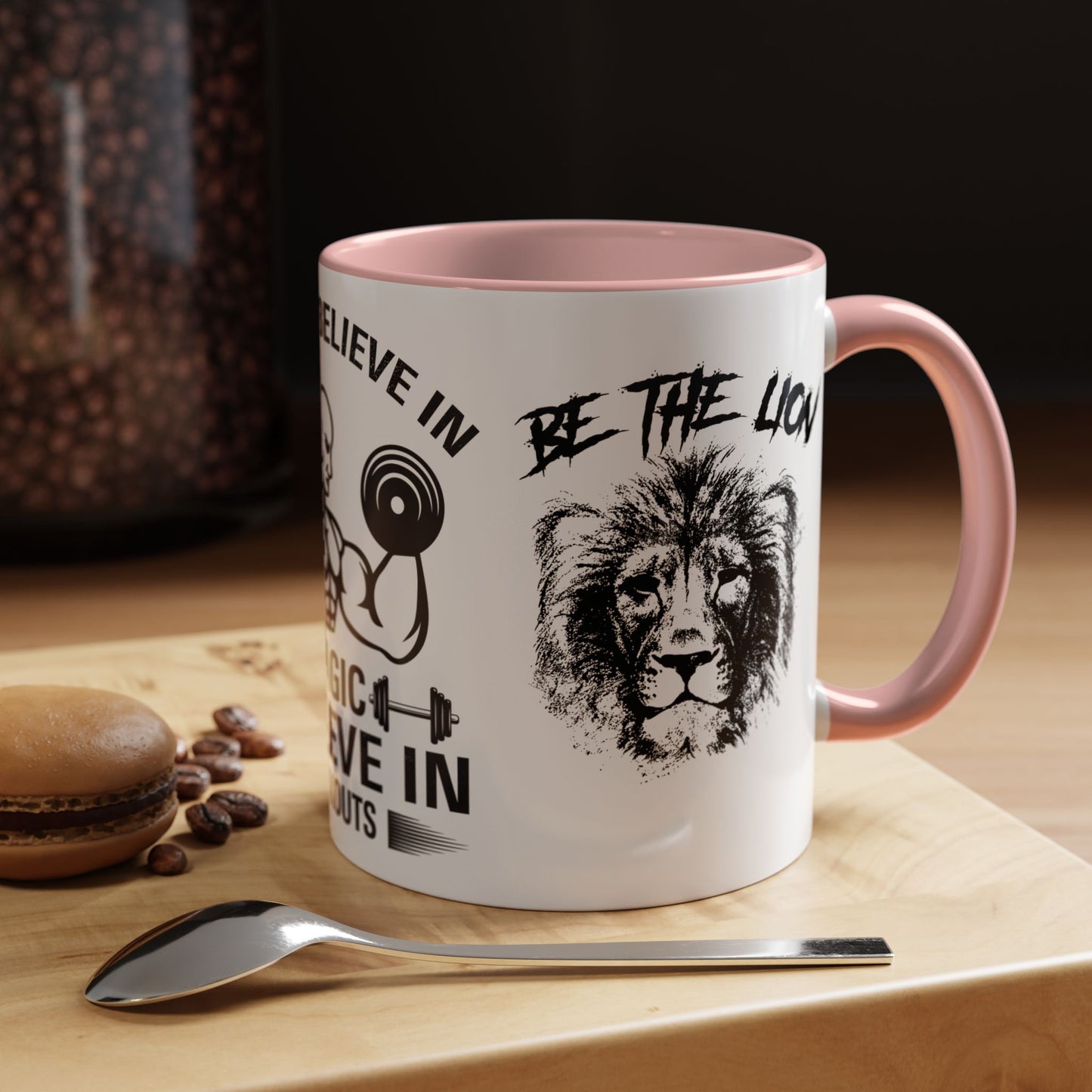 I Don't Believe in Magic, I Believe in Workouts - Accent Coffee Mug (11, 15oz)