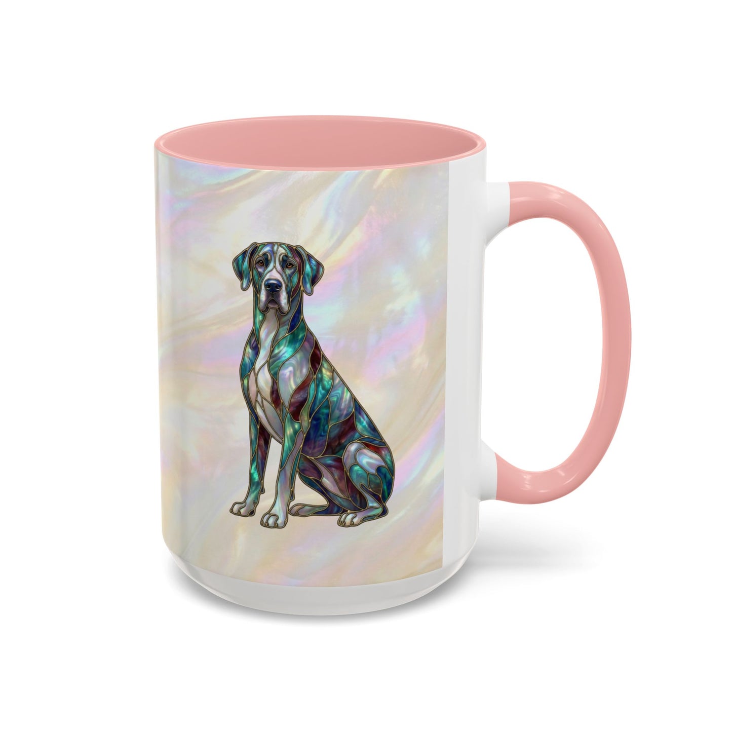 Personalized Great Dane Dog Mug — Stained Glass Design (11/15 oz) - 14550