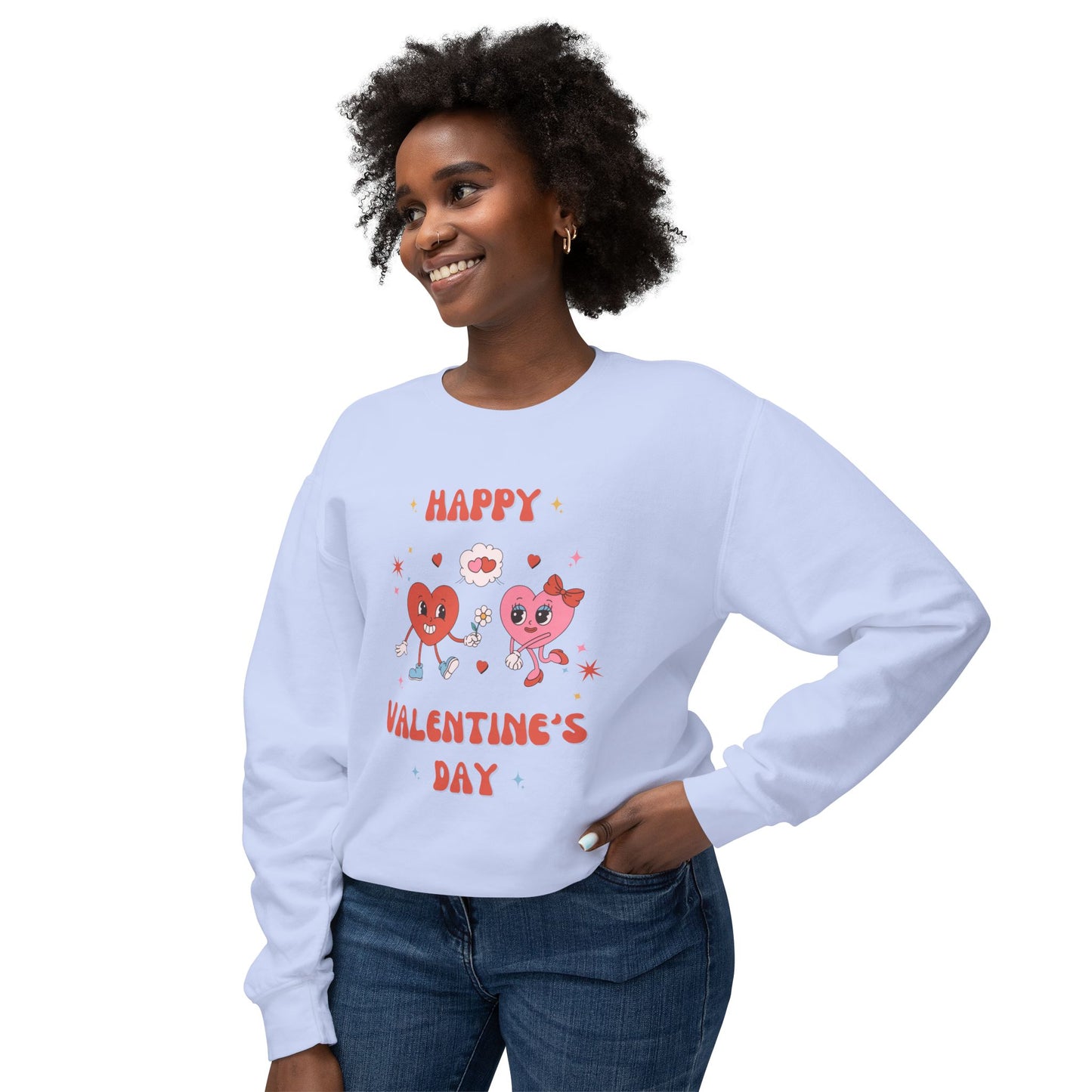 Happy Valentine's Day - Unisex Lightweight Crewneck Sweatshirt - 11023