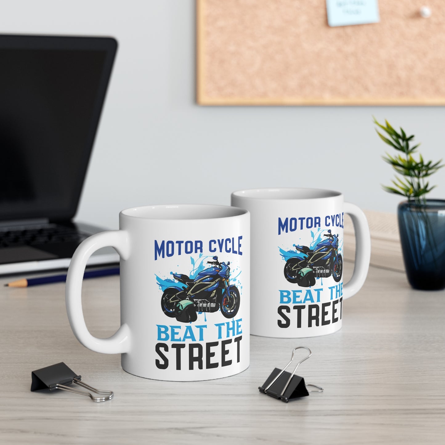 Motorcycle, Beat The Road - Mug 11oz - 13579