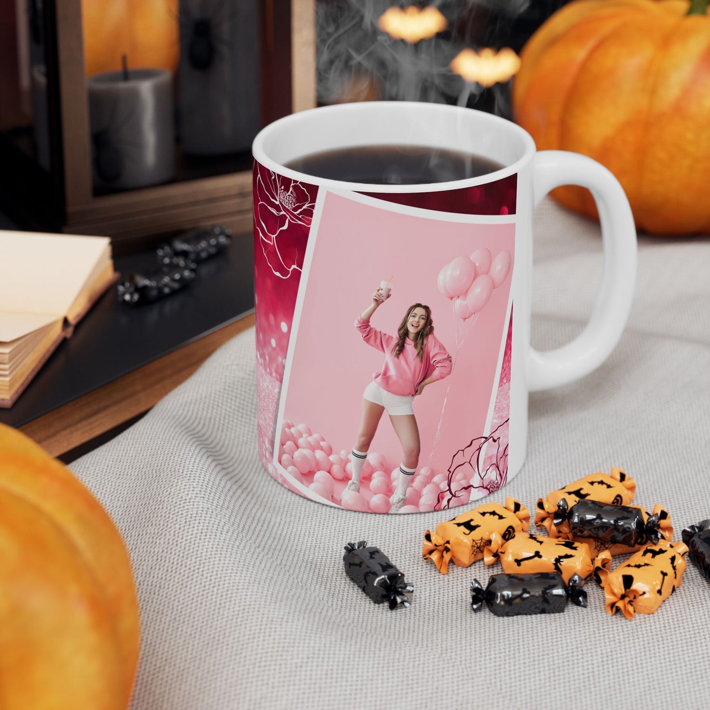 Happy Birthday Ceramic Mug | Personalized Gift for Friends | Celebration Cup | Best Friend Birthday Mug | Pink Sparkle Design - 13991