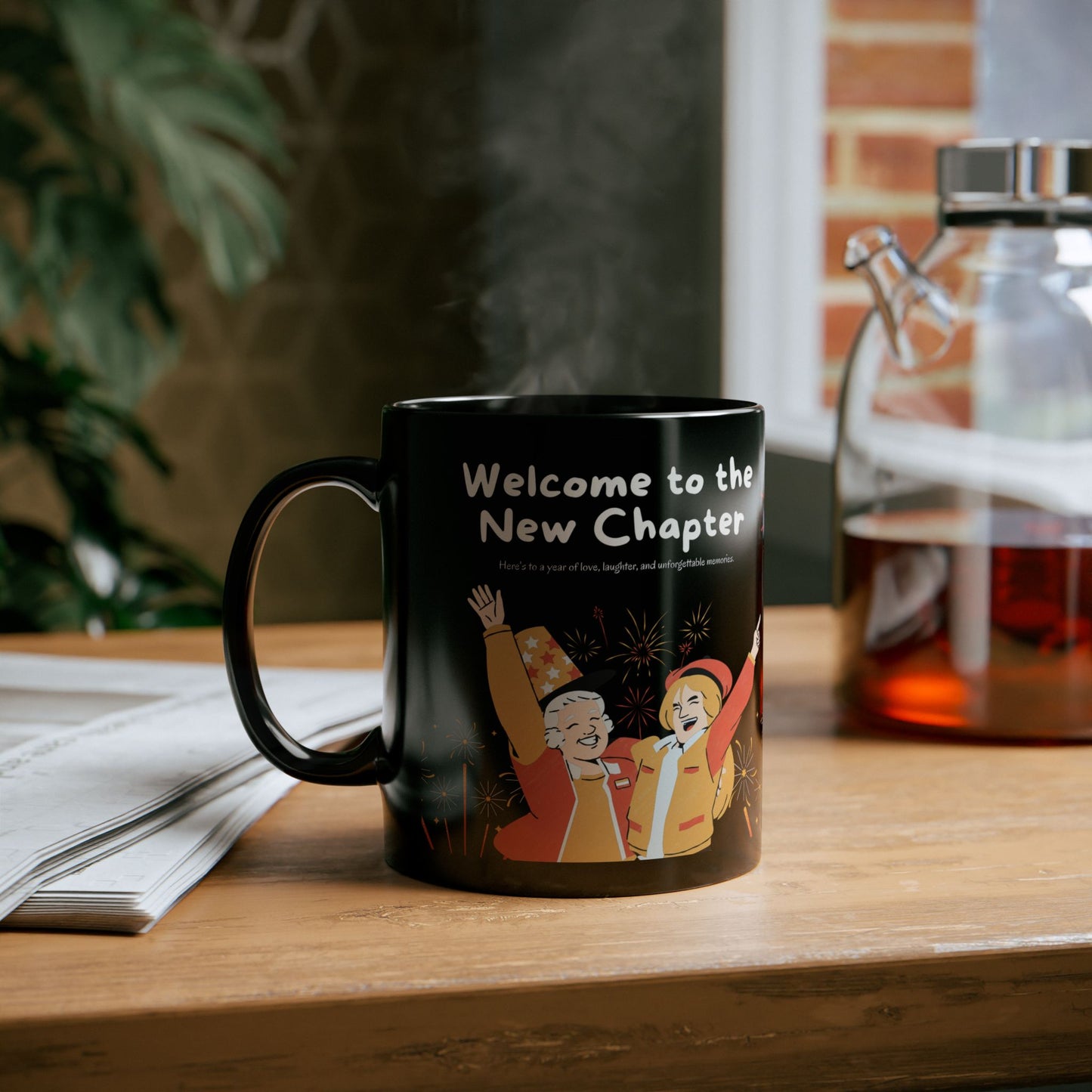 Welcome to The New Chapter, Happy New Year - Black Mug (11oz, 15oz) - 10892