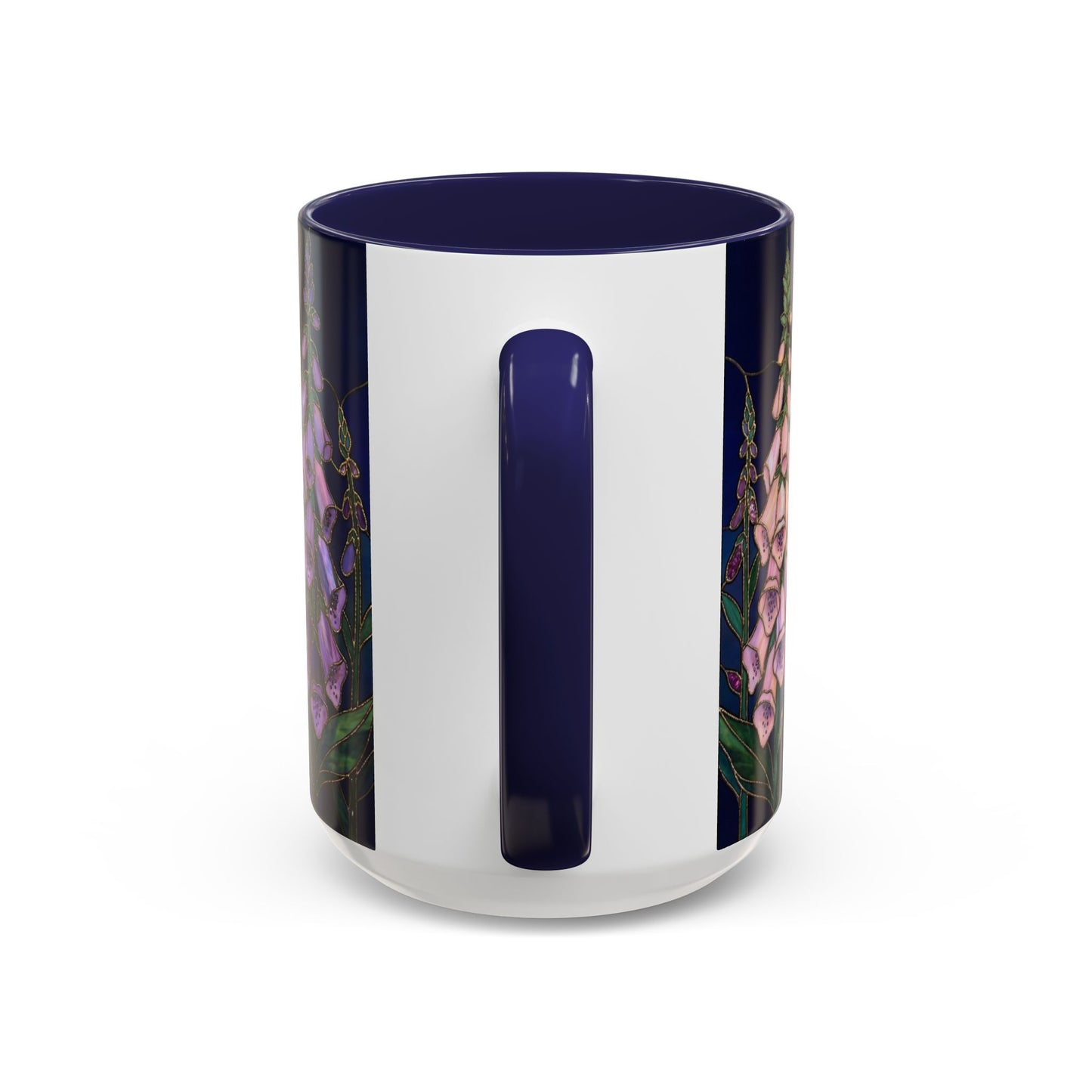 Foxglove Floral Coffee Mug — Stained Glass Design (11/15oz) - 14565