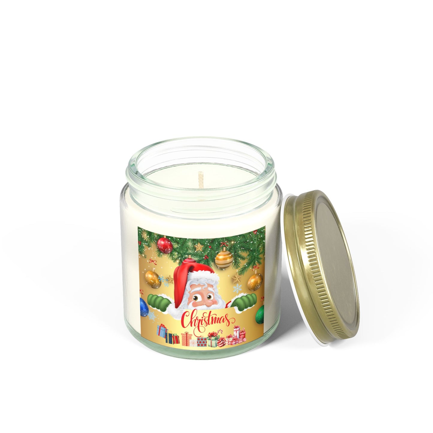 Christmas, Santa - Scented Candles, Coconut Apricot Wax (4oz, 9oz)