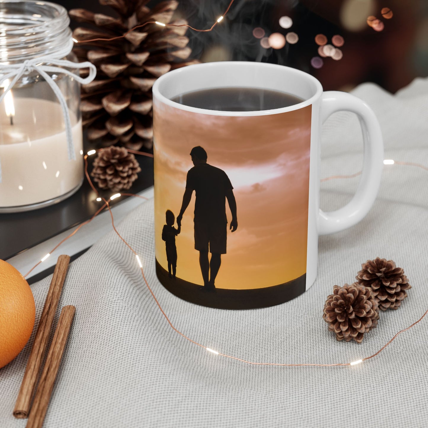 Father's Day Ceramic Mug, Gift for Dad, Dad Coffee Cup, Personalized Mug for Father, BBQ Lover's Mug, Great Gift for Him - 14057