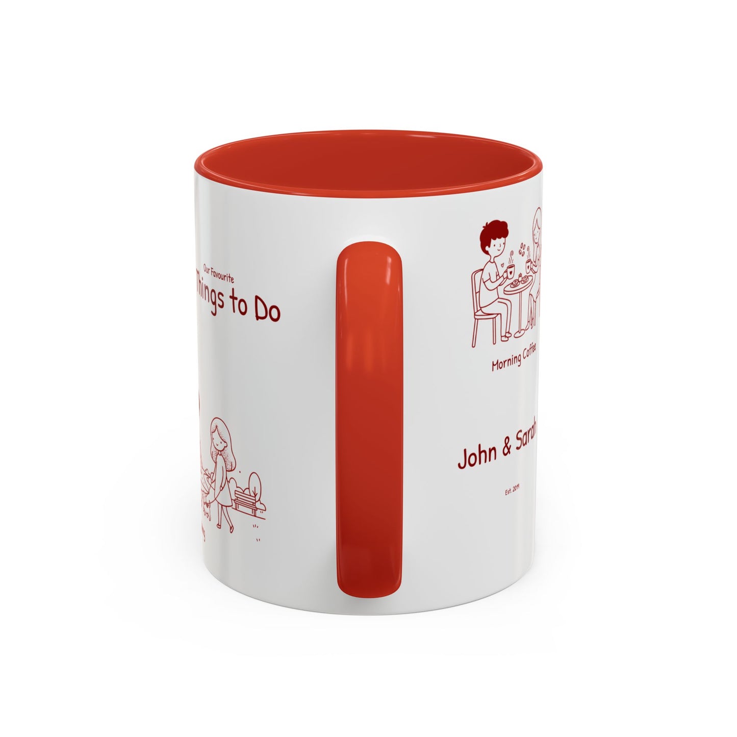 Our Favorite Things to Do Valentine’s Mug – Cozy Couples Illustrated Accent Coffee Mug - 14706