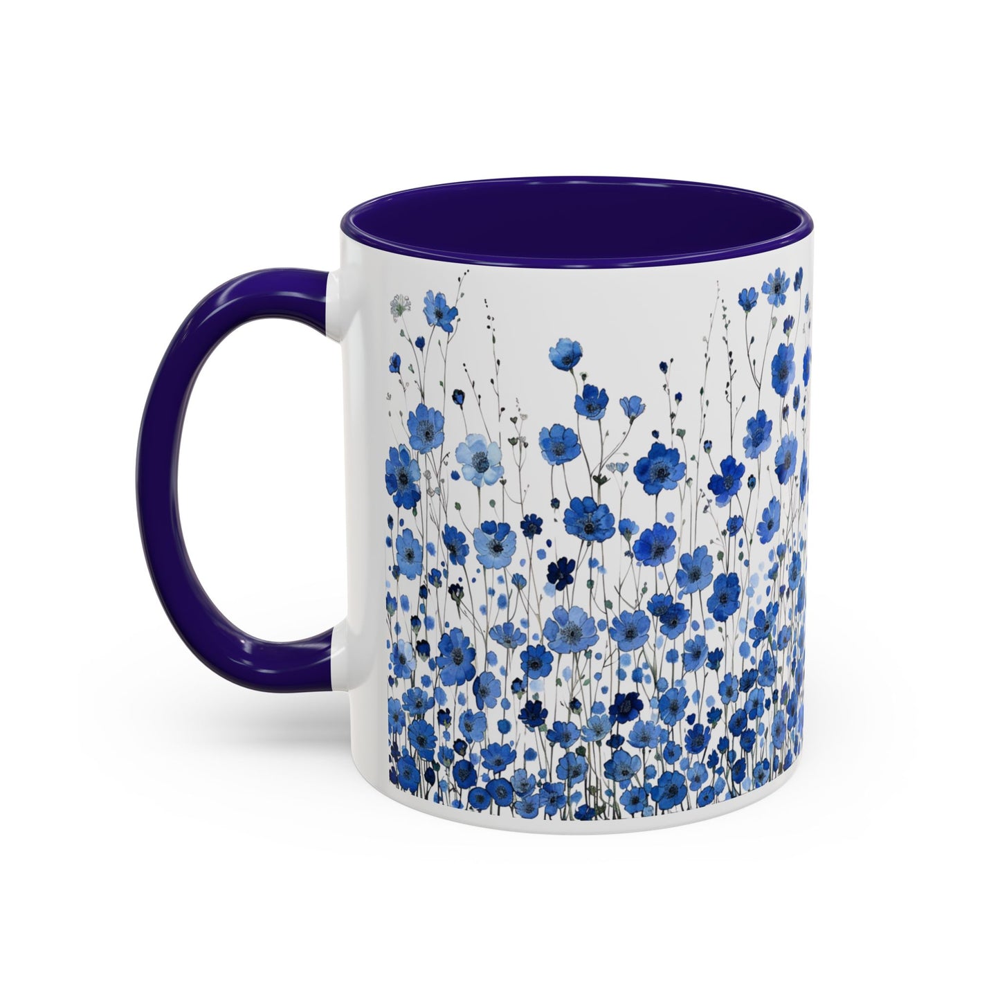 Field of Blue Flowers - Accent Coffee Mug (11, 15oz) - 10645