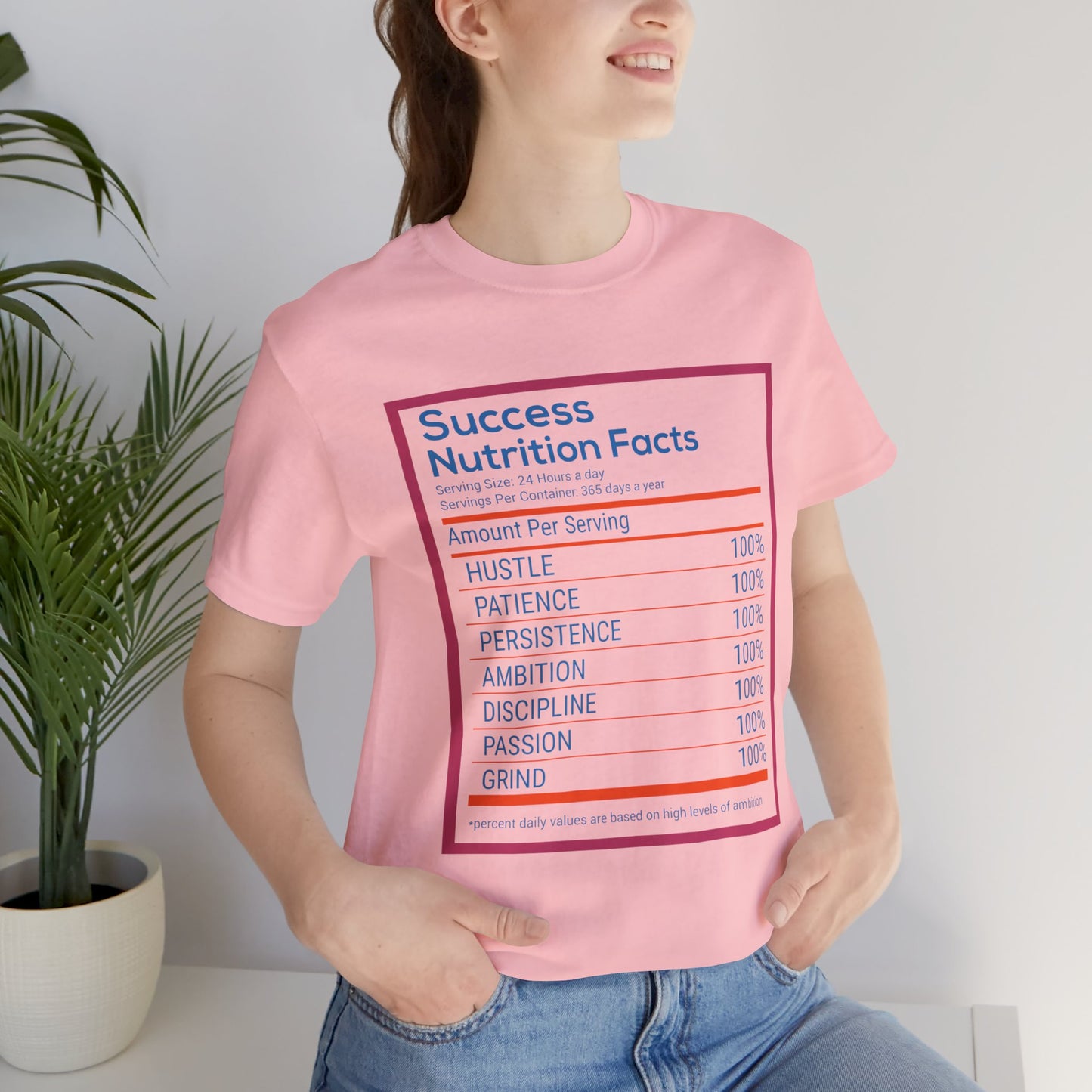 Motivational: Success Nutrition Facts - Unisex Jersey Short Sleeve Tee