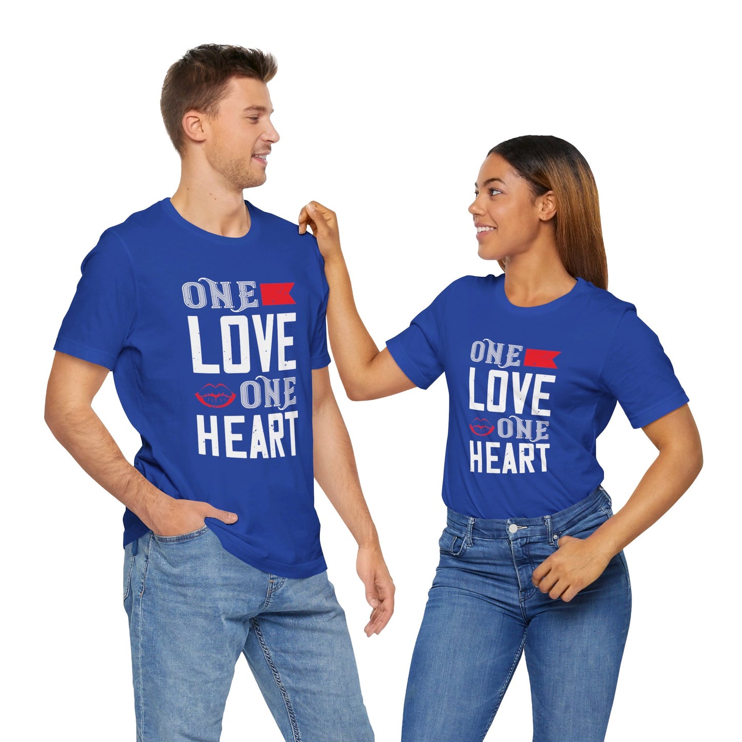 One Love One Heart - Unisex Jersey Short Sleeve Tee