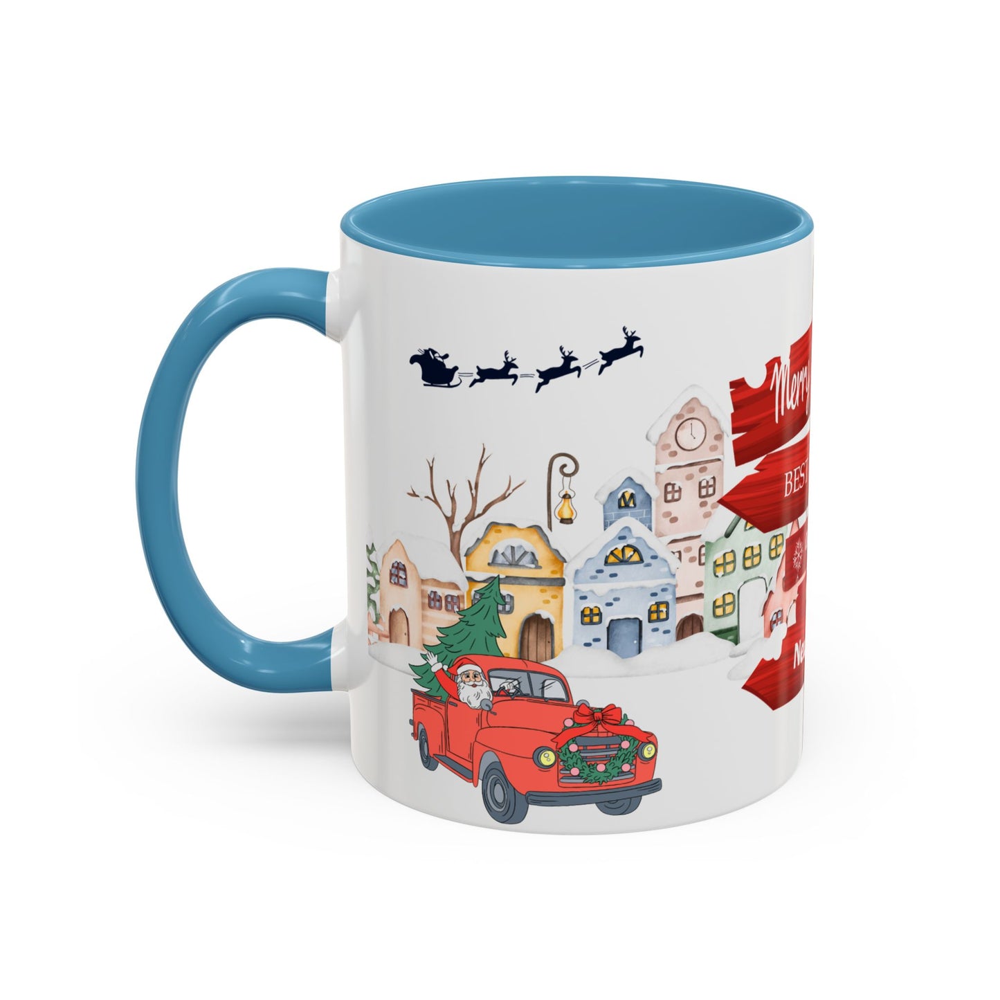 Merry Christmas - Accent Coffee Mug (11, 15oz)