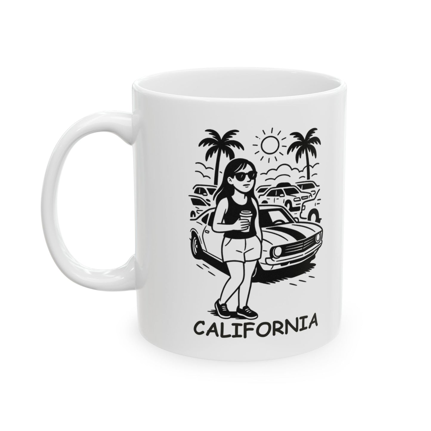"Just a California girl, living in a traffic world." Ceramic Mug - 12730