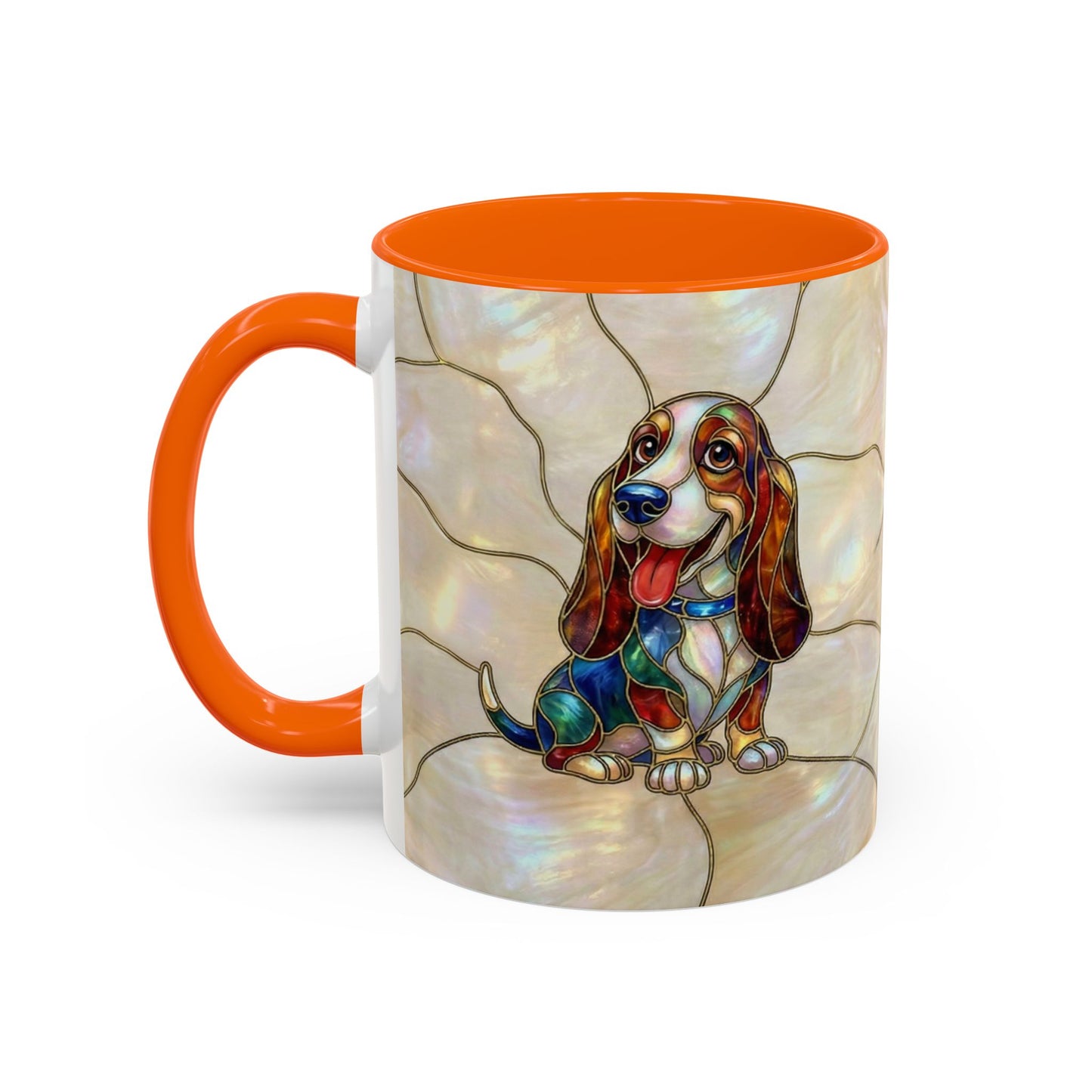 Basset Hound Stained Glass Accent Coffee Mug (11/15oz) - 14520