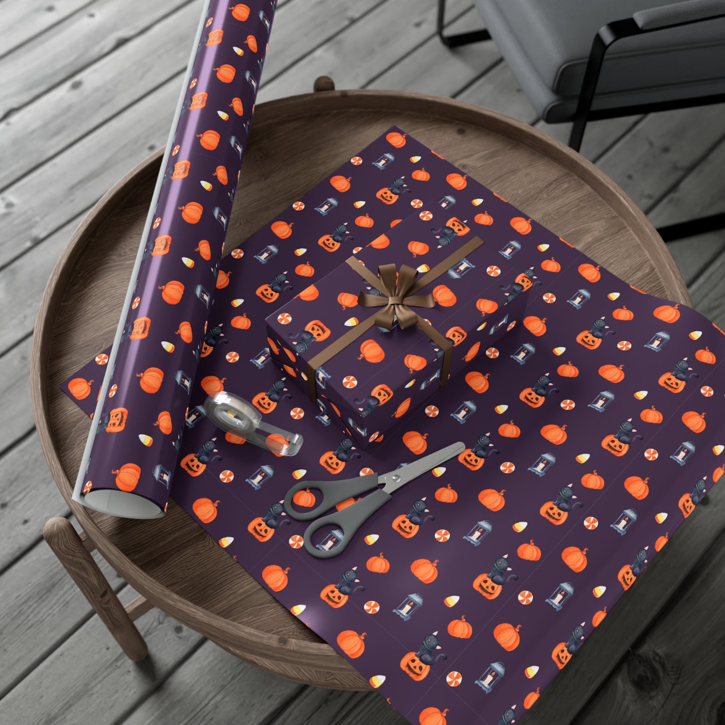Pumpkin With A Black Cat - Gift Wrap Papers - 13988