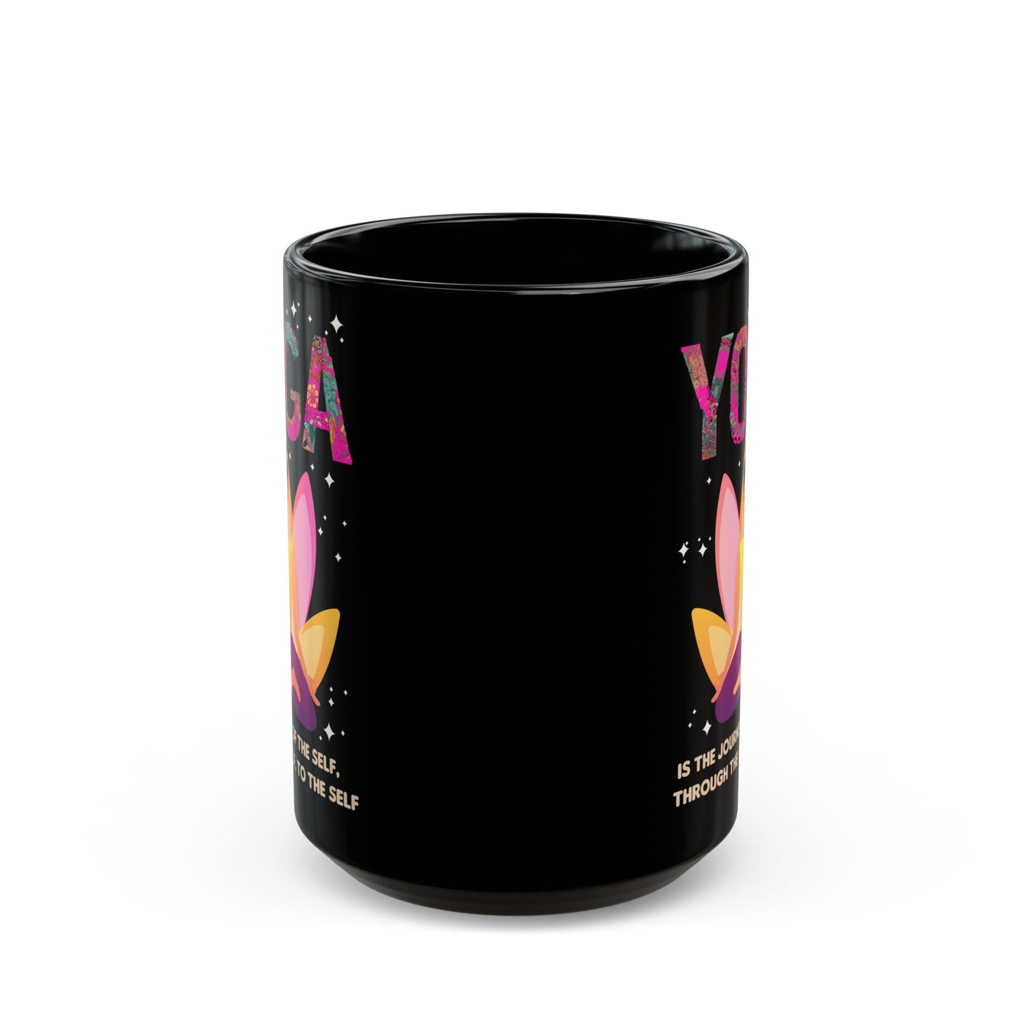 Yoga Is The Journey Of The Self Through The Self To The Self – Black Mug (11oz & 15oz) - 13214
