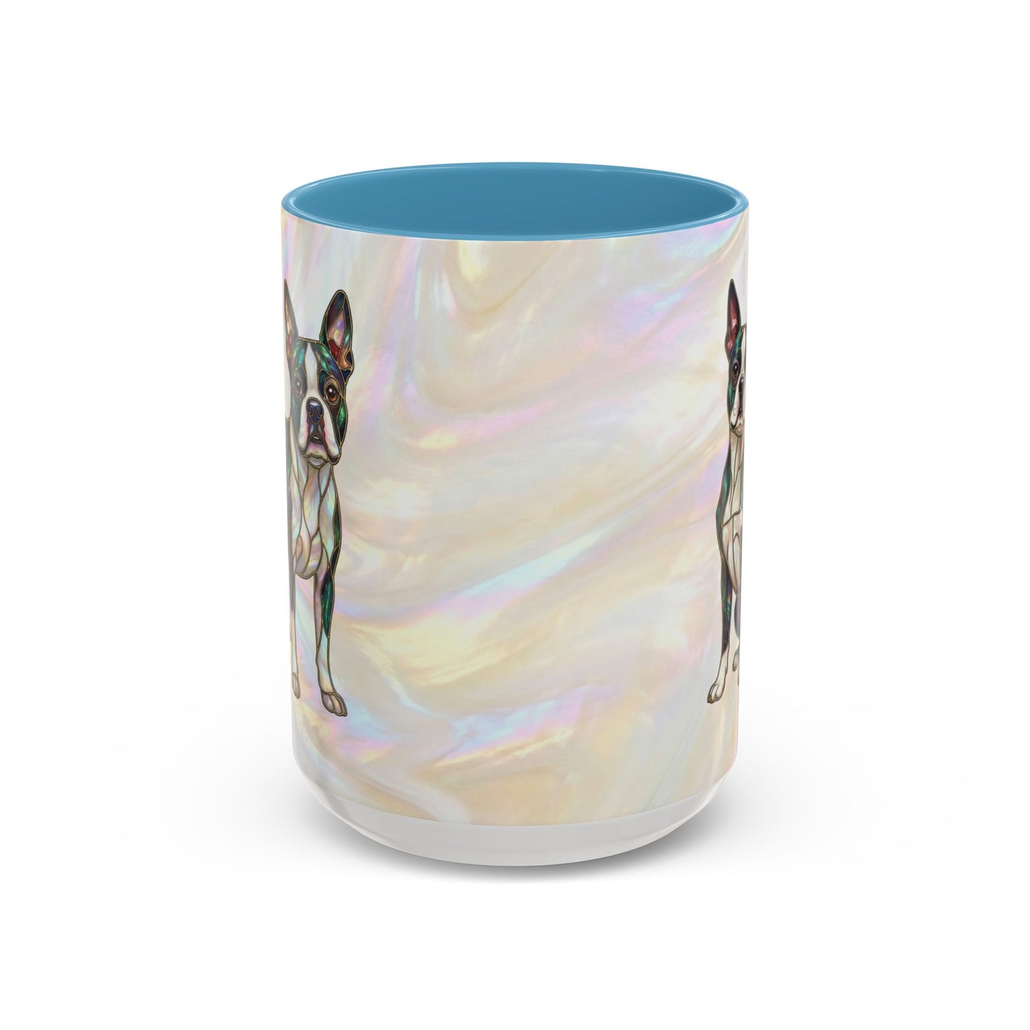 Boston Terrier Accent Coffee Mug — Stained Glass Design (11/15 oz) - 14620