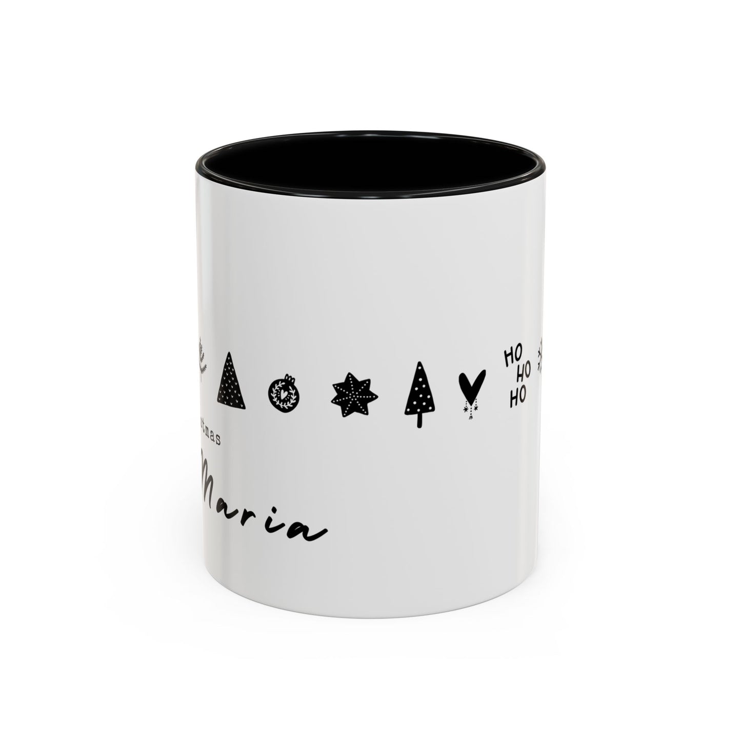 Hohoho, Merry Christmas, Maria, Name Customizable - Accent Coffee Mug (11, 15oz) - 11117