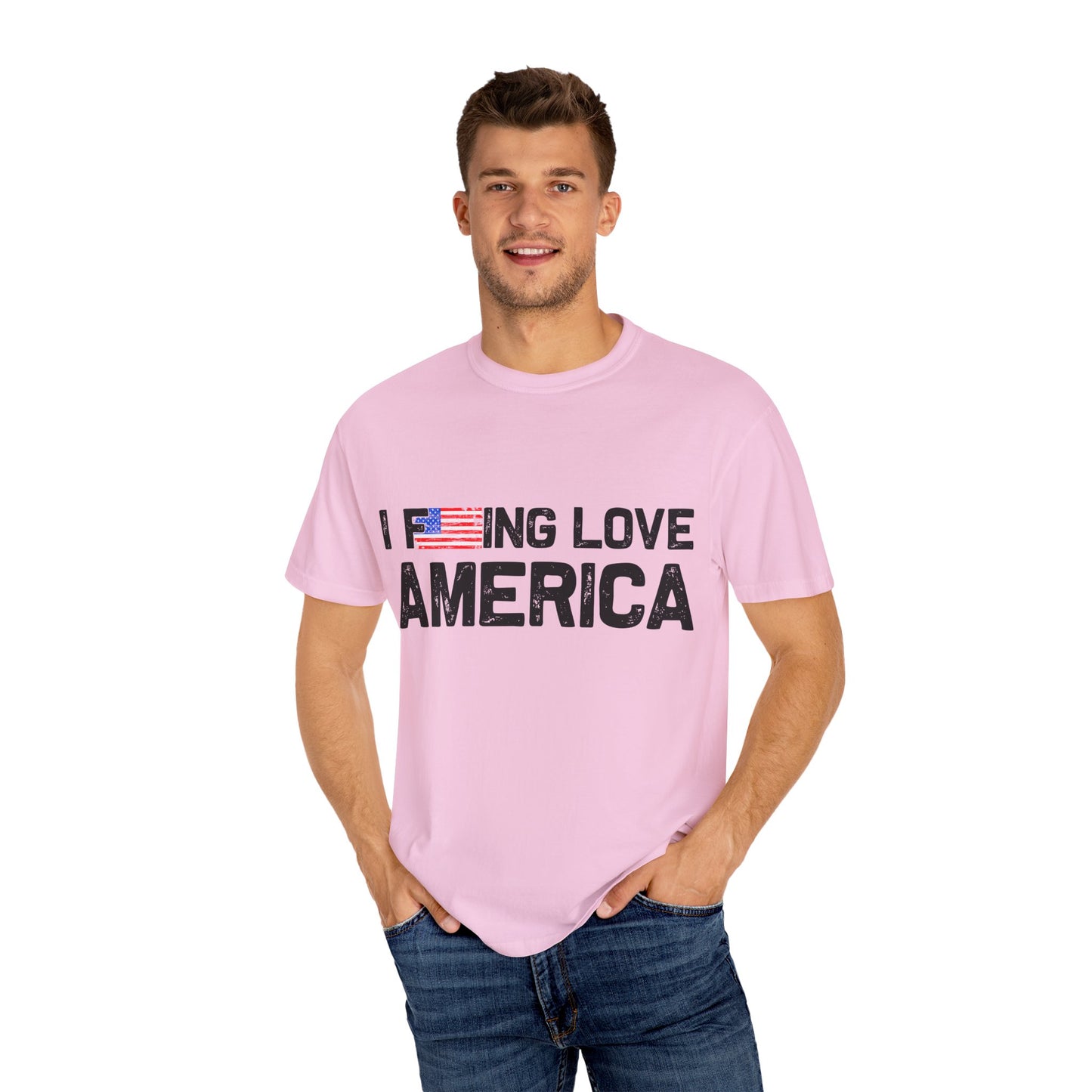 Unisex T-Shirt with Patriotic Love for America, Casual Tee, Independence Day Gift, Love America Shirt, Gift for Patriot - 13654