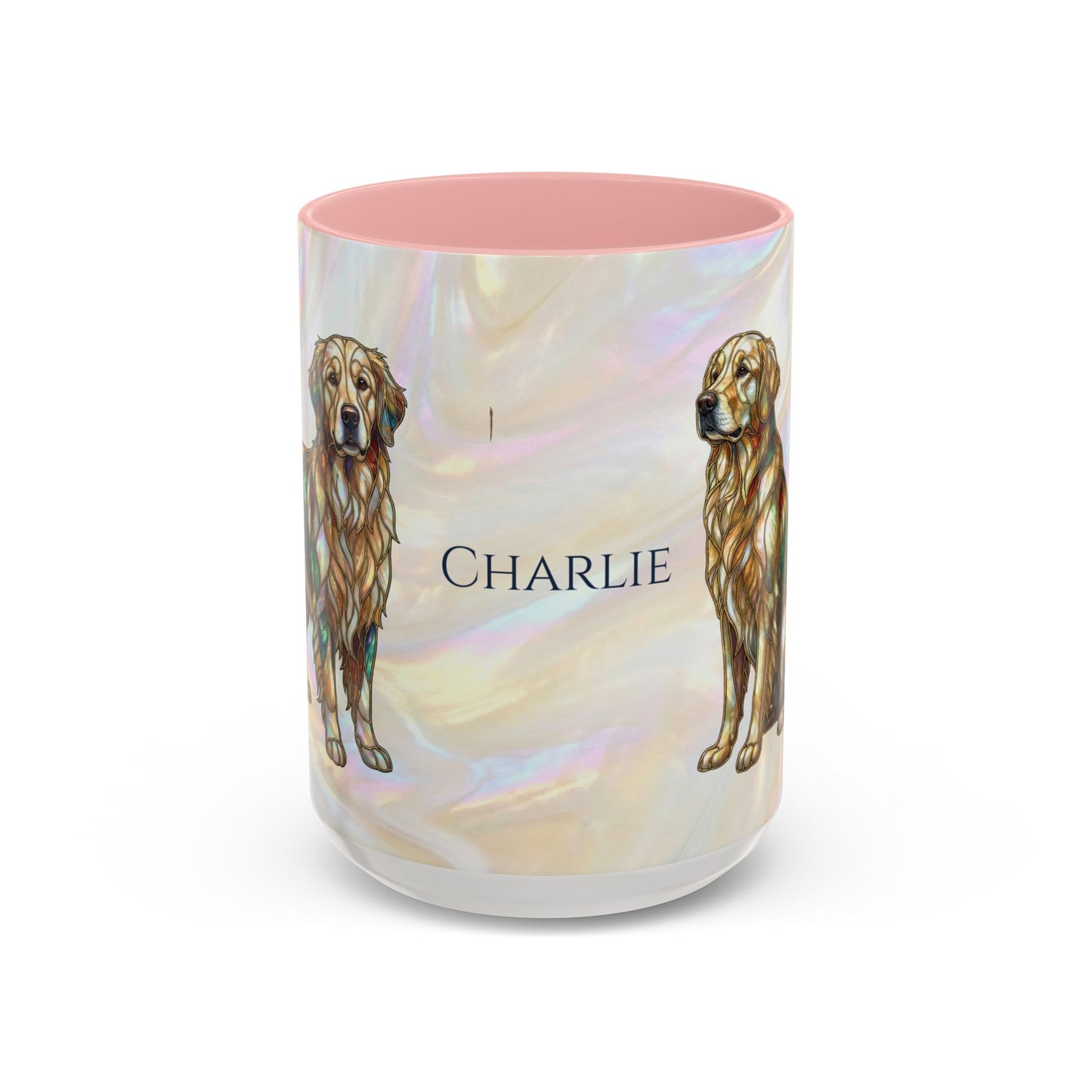 Personalized Golden Retriever Coffee Mug - Stained Glass Design 11/15oz - 14534
